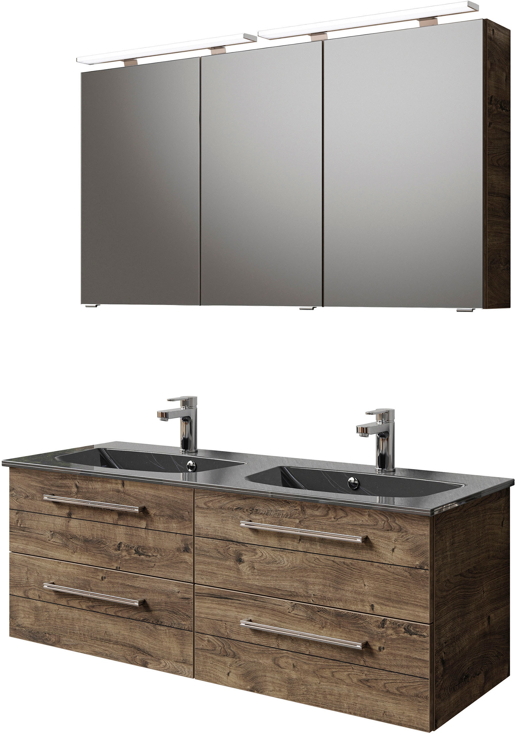 Saphir Badmöbel-Set "Serie 6025 2-teilig Mineralmarmor-Waschtisch mit LED-S günstig online kaufen