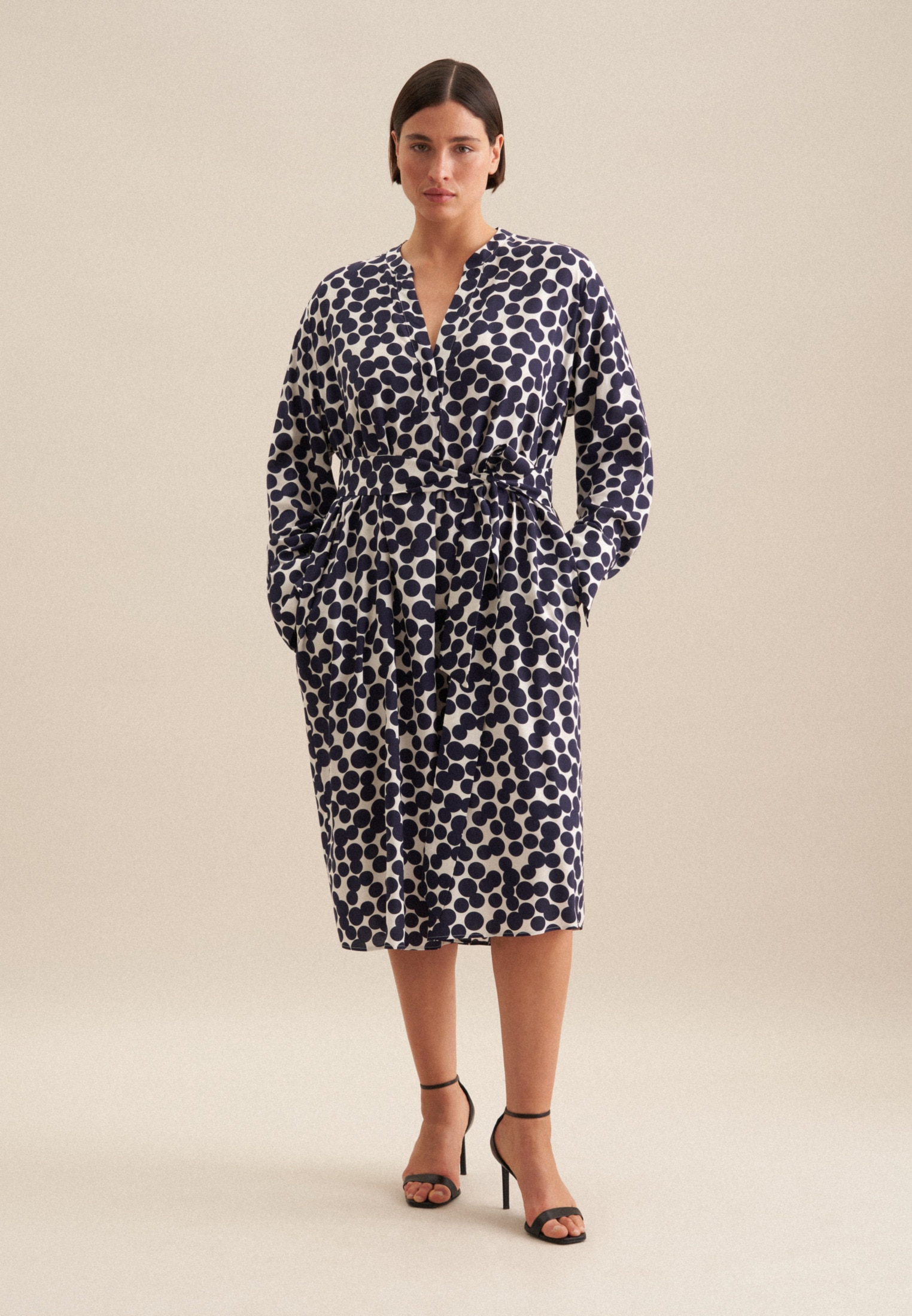 seidensticker Sommerkleid "Schwarze Rose" 1/1 Kragen Punkte günstig online kaufen