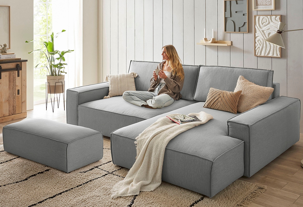 Home affaire Polsterecke "NEU: SHERWOOD XXL tief, L-Form mit Schlaffunktion günstig online kaufen