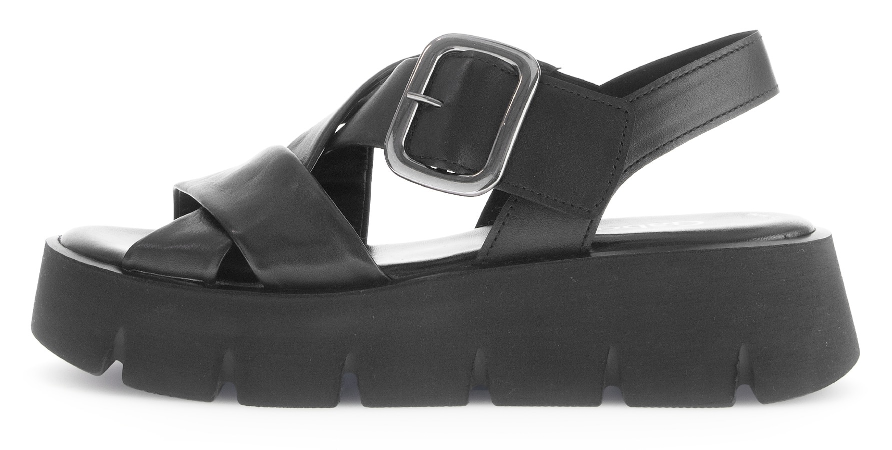 Gabor Sandalette, Plateau, Sommerschuh, Riemchensandale mit großer Zierschnalle