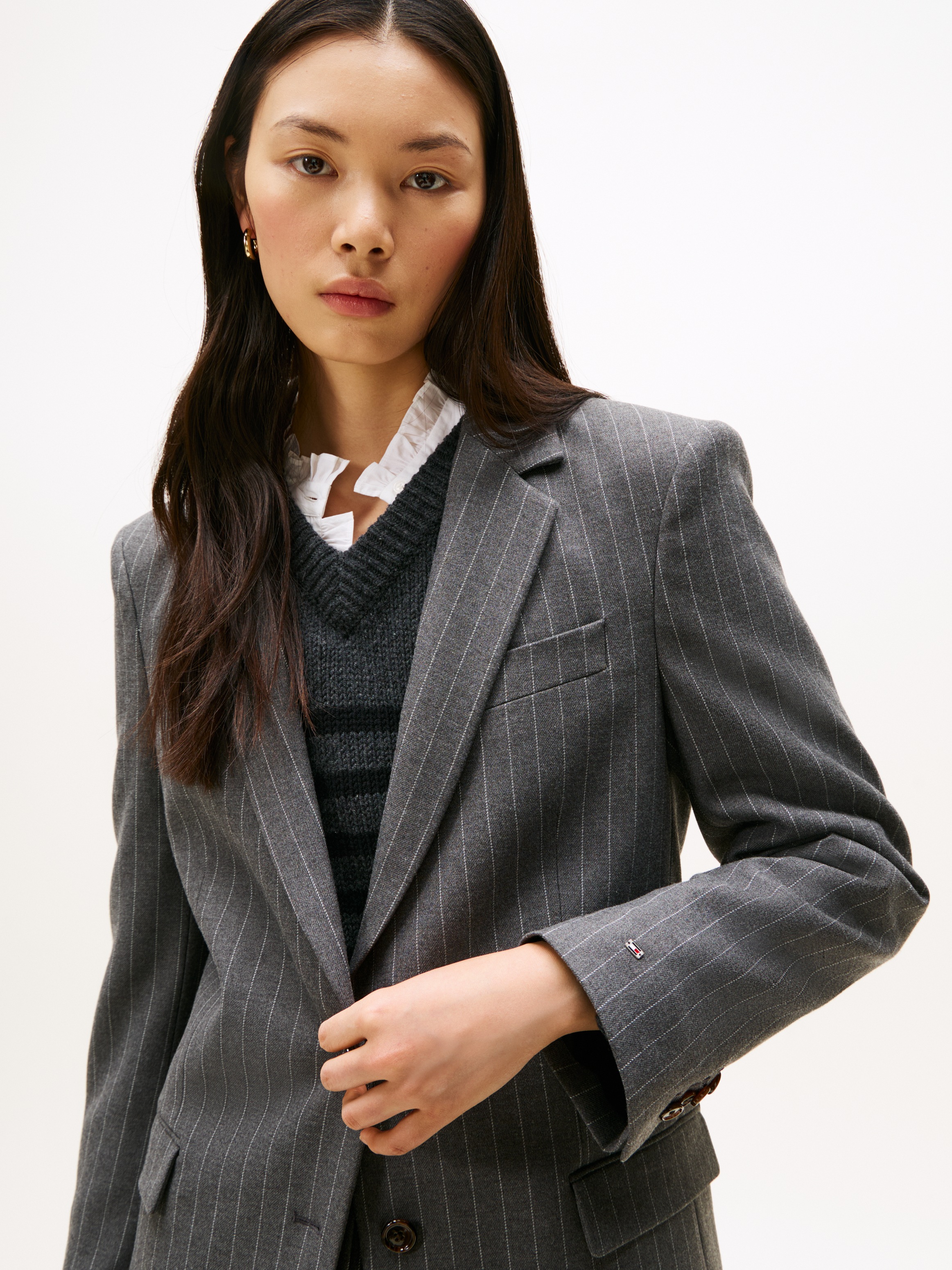 Tommy Hilfiger Longblazer "PINSTRIPE RELAXED BLAZER", mit Nadelstreifen günstig online kaufen
