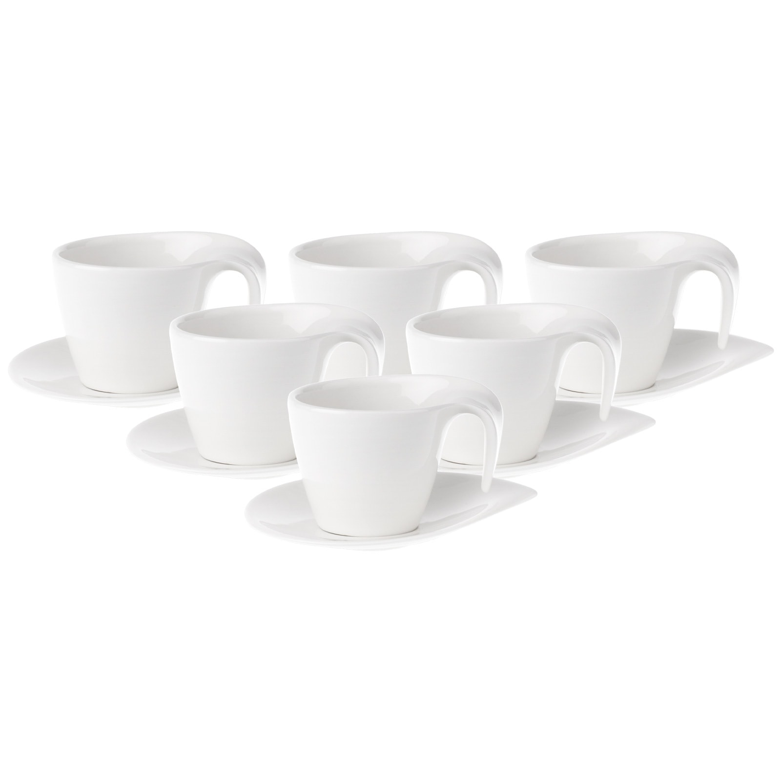 Villeroy & Boch Tasse "Kaffeetassen mit Untertassen Flow 200 ml 6er Set wei günstig online kaufen