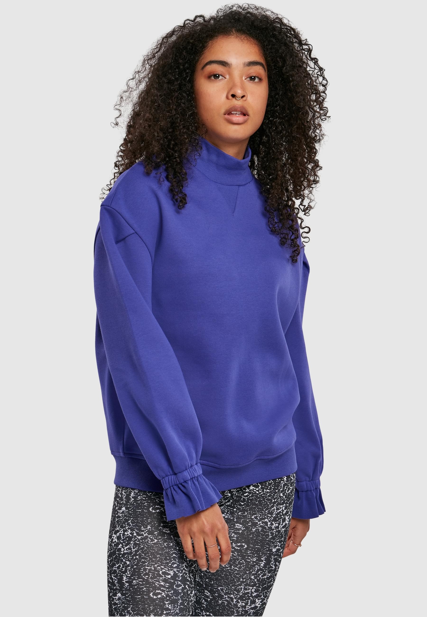 URBAN CLASSICS Sweater »Urban Classics Damen Ladies Turtleneck Crew«, (1 tlg.)