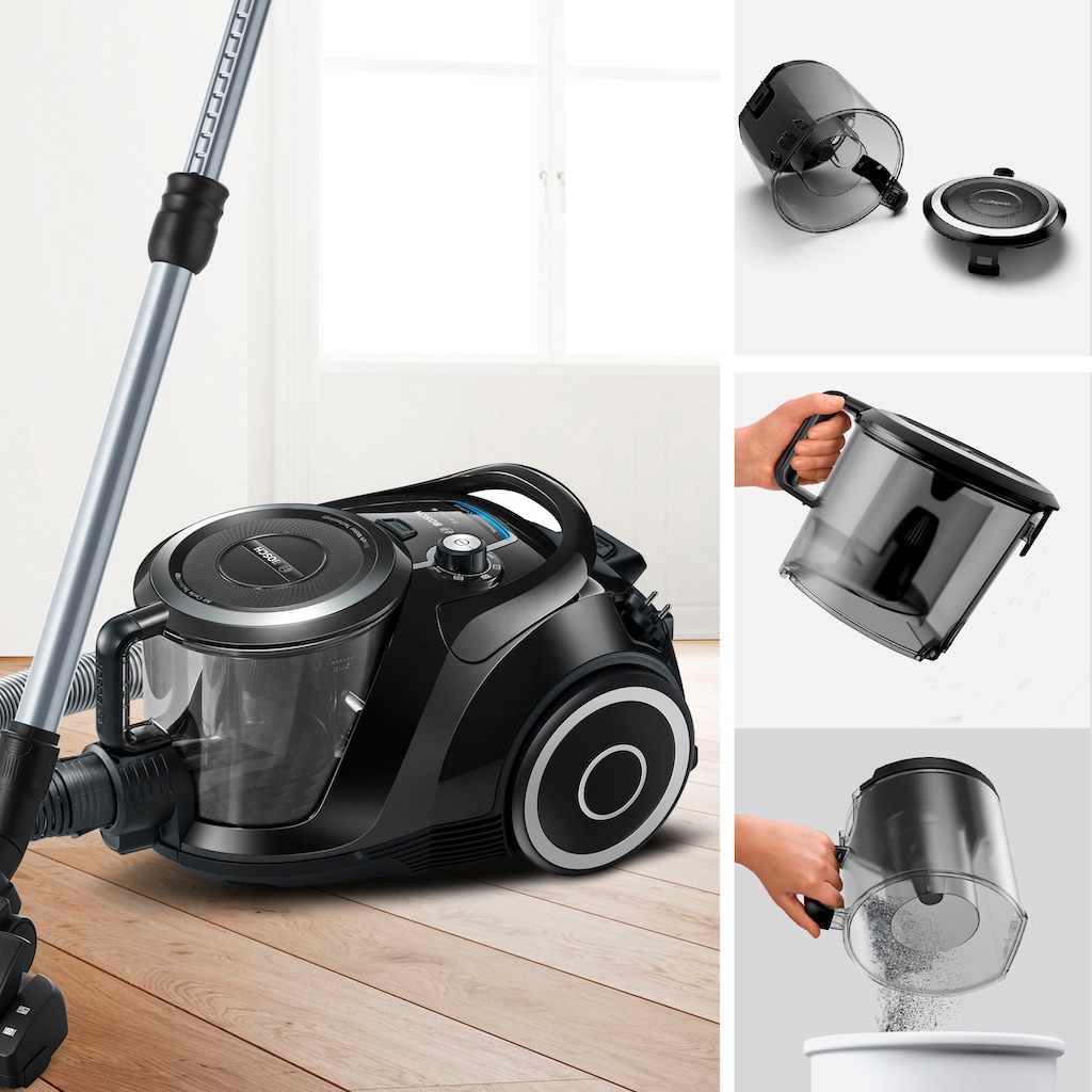 BOSCH Bodenstaubsauger »BGC41XSIL, Serie 6, schwarz«, 700 W, beutellos