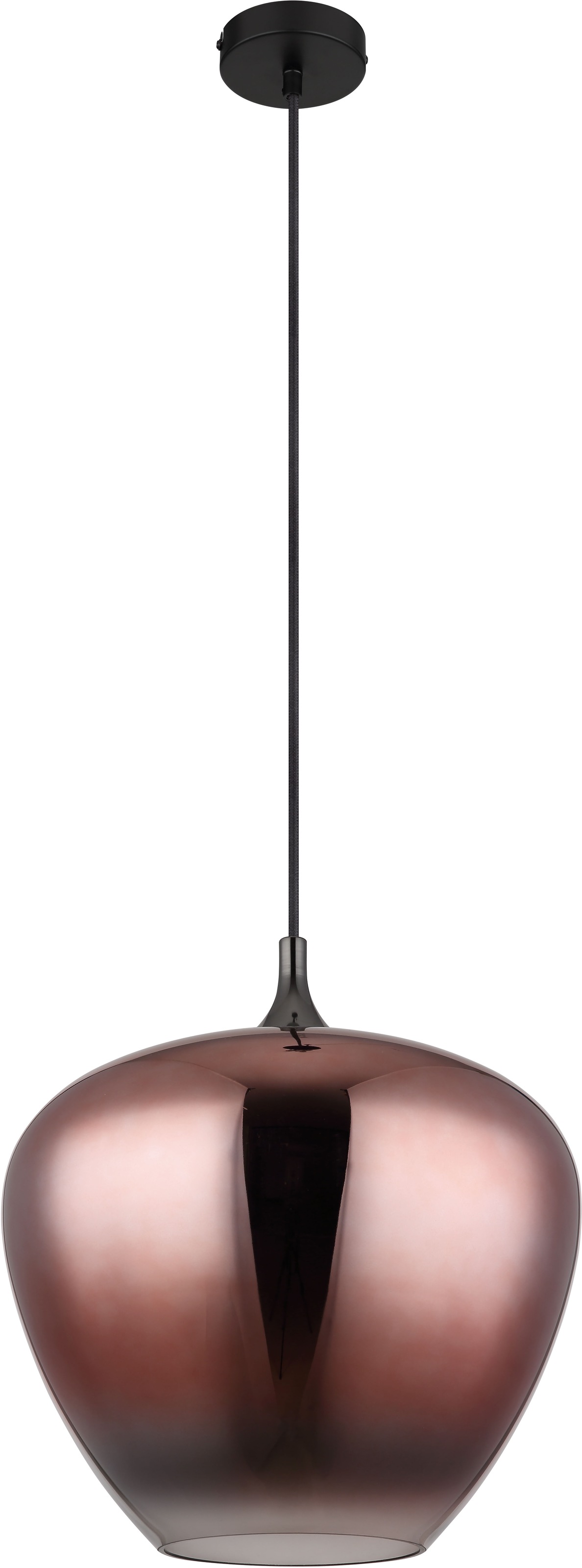 GLOBO LIGHTING Hängeleuchte »MAXY«, Leuchtmittel E27 | ohne Leuchtmittel, Hängelampe/Pendell./Glas kupferfarben/klar verlaufend/Höhe kürzbar
