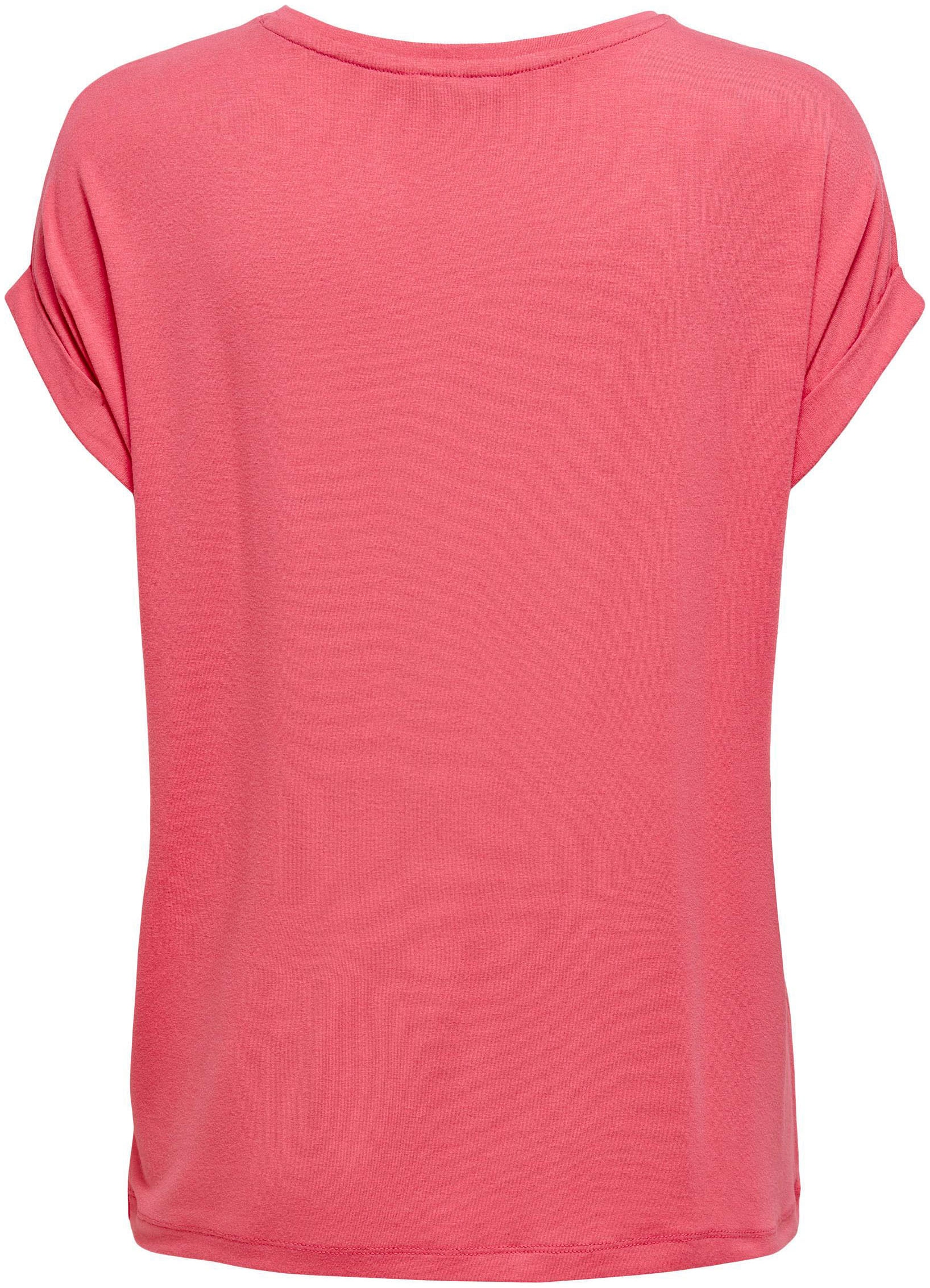 ONLY T-Shirt »ONLMOSTER – Kurzarmshirt mit Aufschlag und klassischem Look«, unifarben, casual, regular fit, Viskosemischung, Rundhals