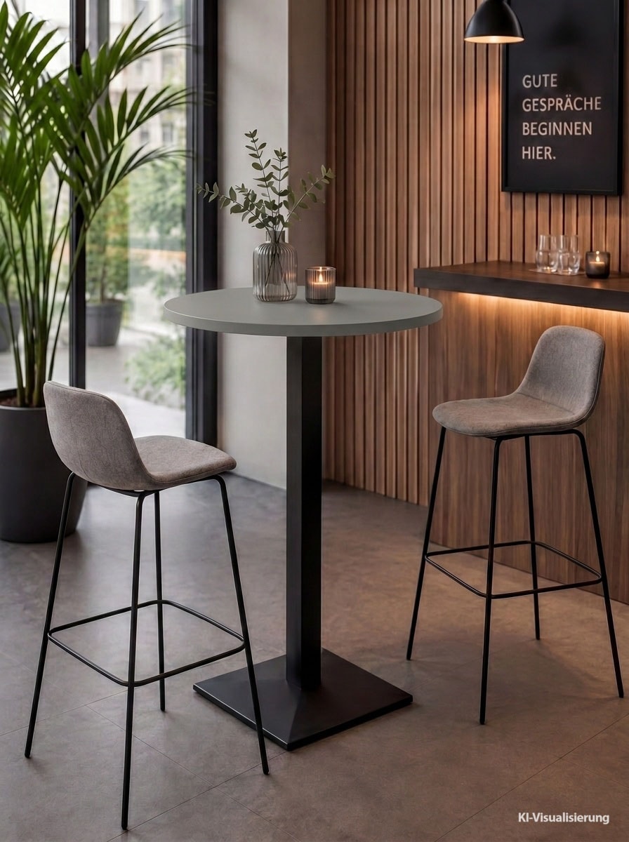 Mäusbacher Bistrotisch »Big Bistro Metall« Quadrat-Säulengestell, runde Platte Ø 70 cm x H 105 cm