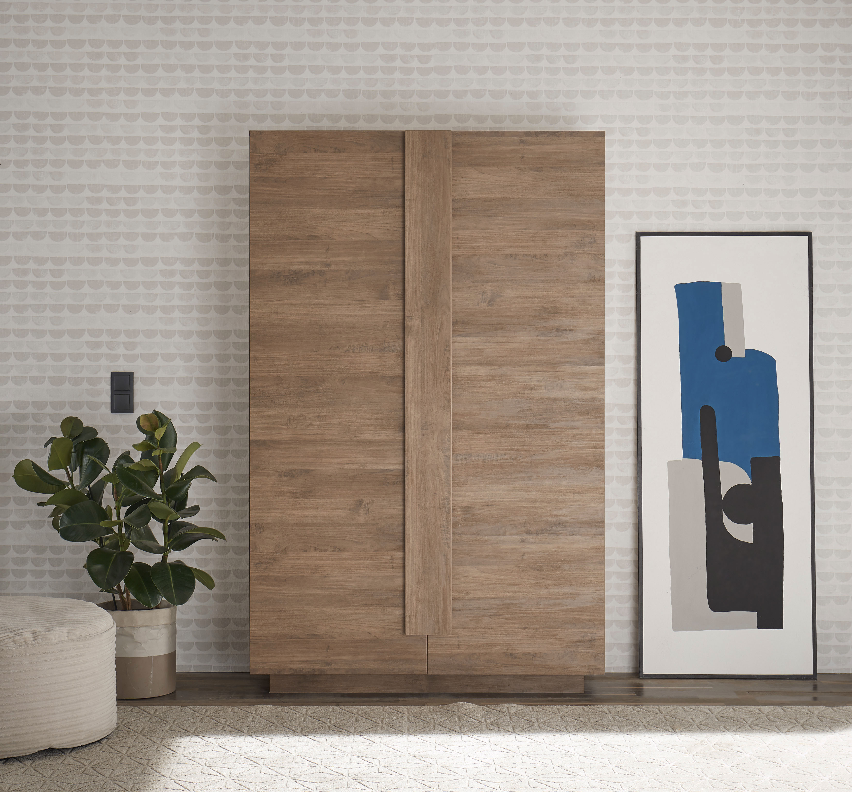 Home affaire Mehrzweckschrank "Jupiter, Höhe 193 cm, Stauraumschrank 2 Türen - Soft Closing," Highboard, moderne Griffblende, FSC, cleveres Stauraumkonzept