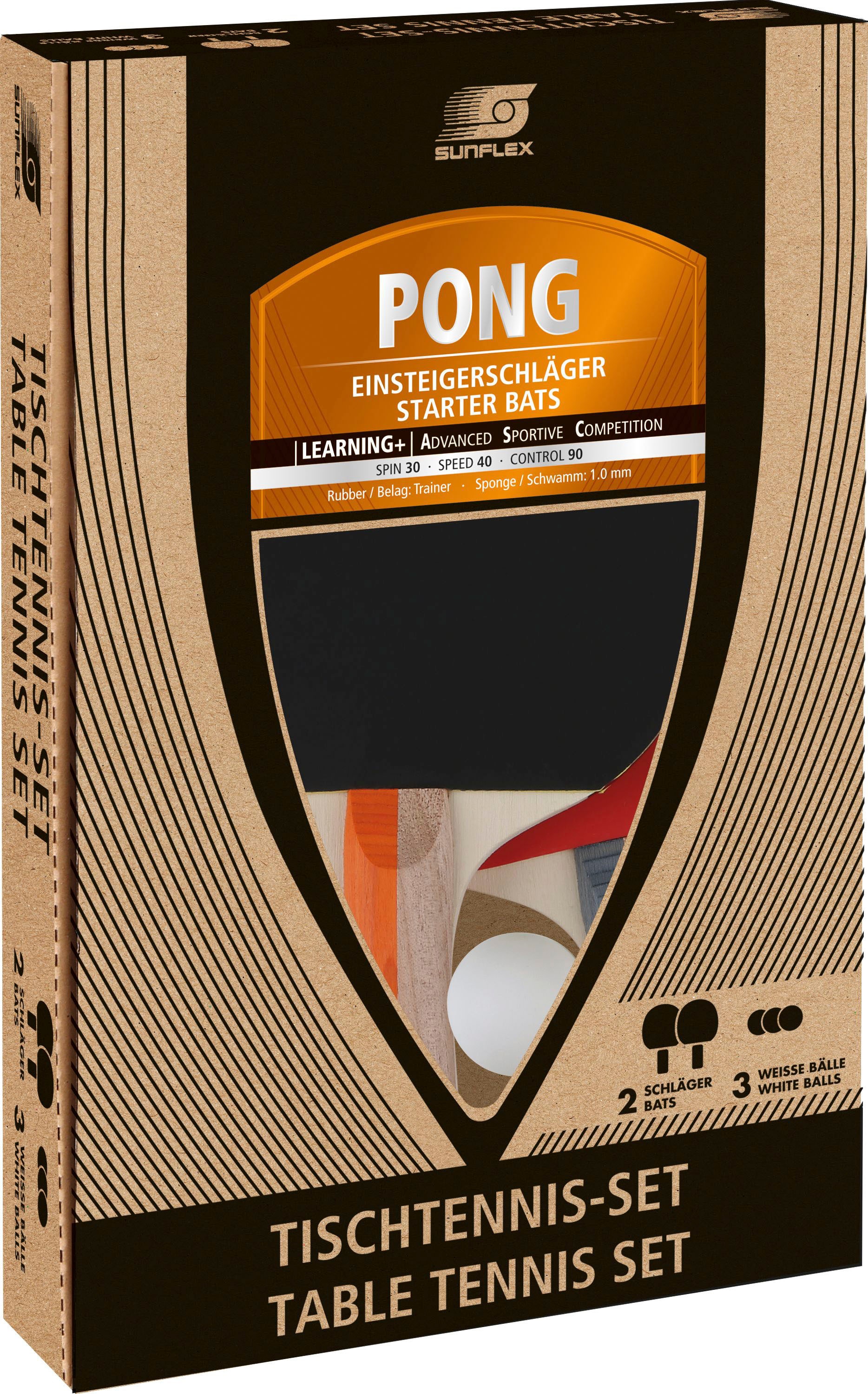 Sunflex Tischtennisschläger »Tischtennis Set Pong, Freizeit Bat Racket«