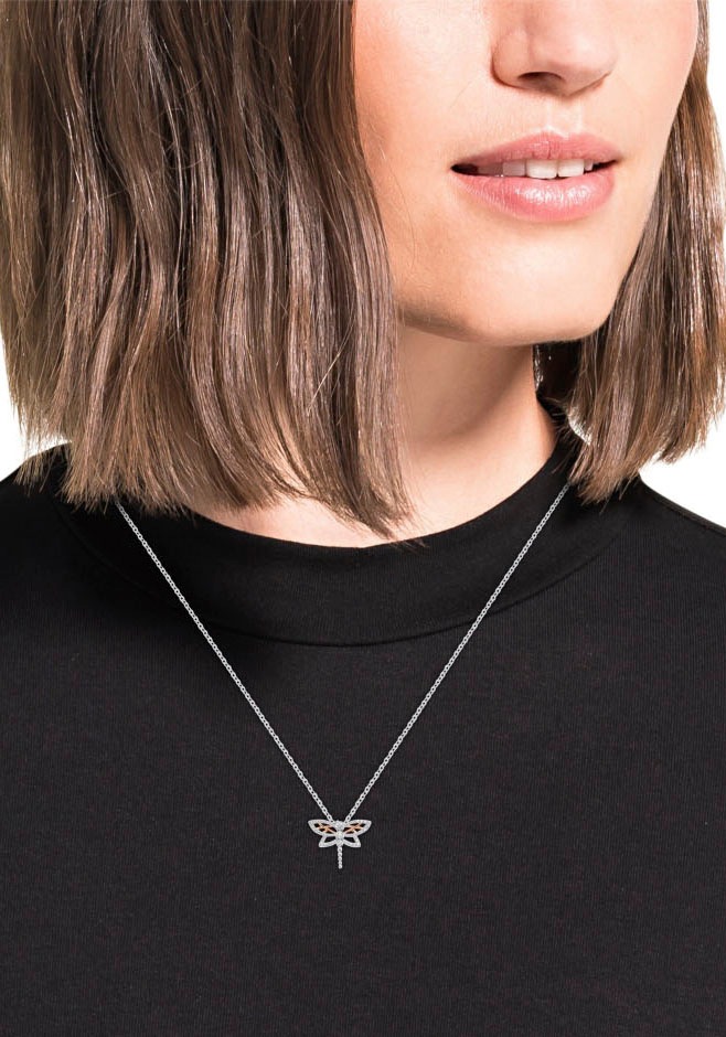 Amor Kette mit Anhänger »Big Butterfly, 2033932«, mit Zirkonia (synth.)