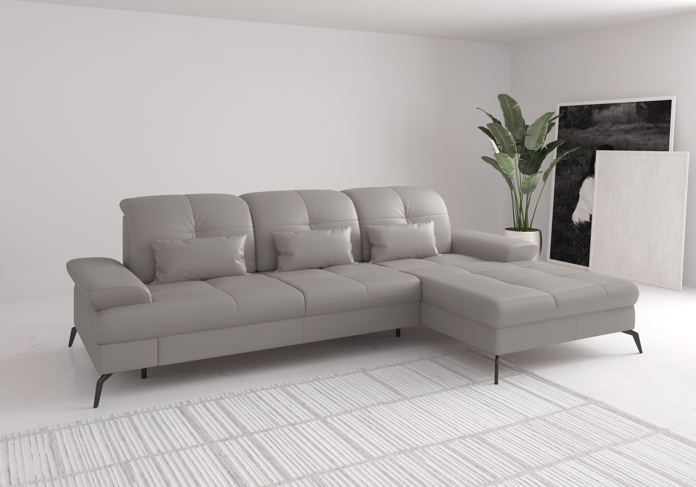 sit&more Ecksofa "Amica, L-Form, inkl. Sitztiefenverstellung & Armteilverstellung" wahlweise mit Schlaffunktion, Bettkasten und Kopfteilverstellung