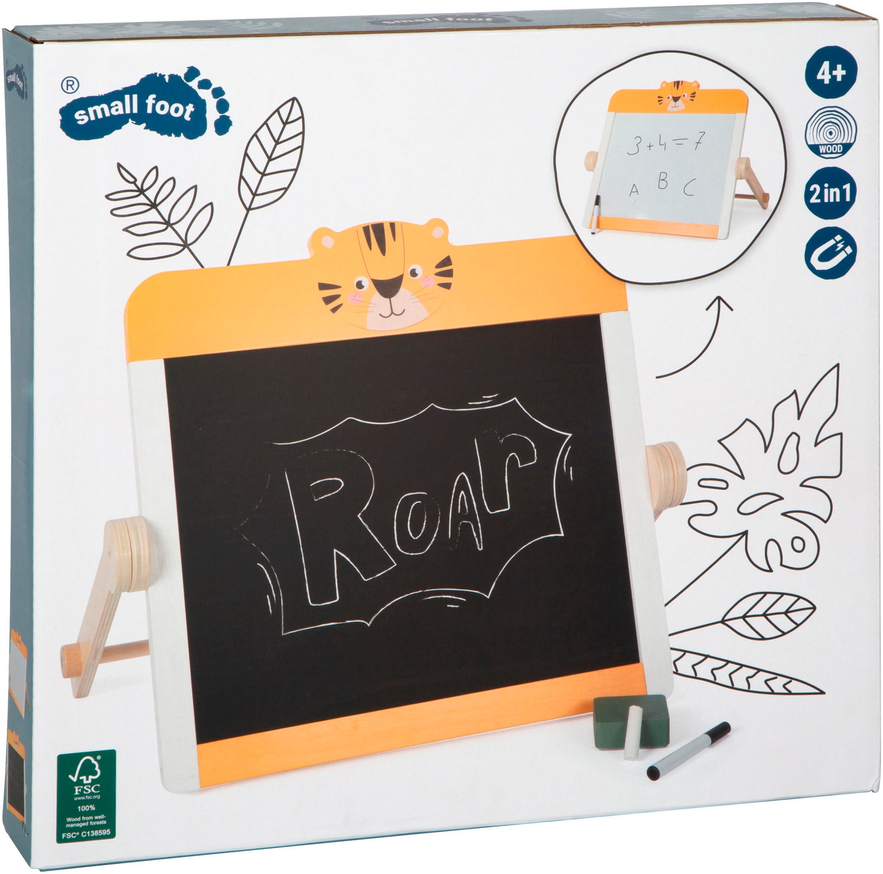 Small Foot Tafel »Kreidetafel und Whiteboard Safari« magnetisch