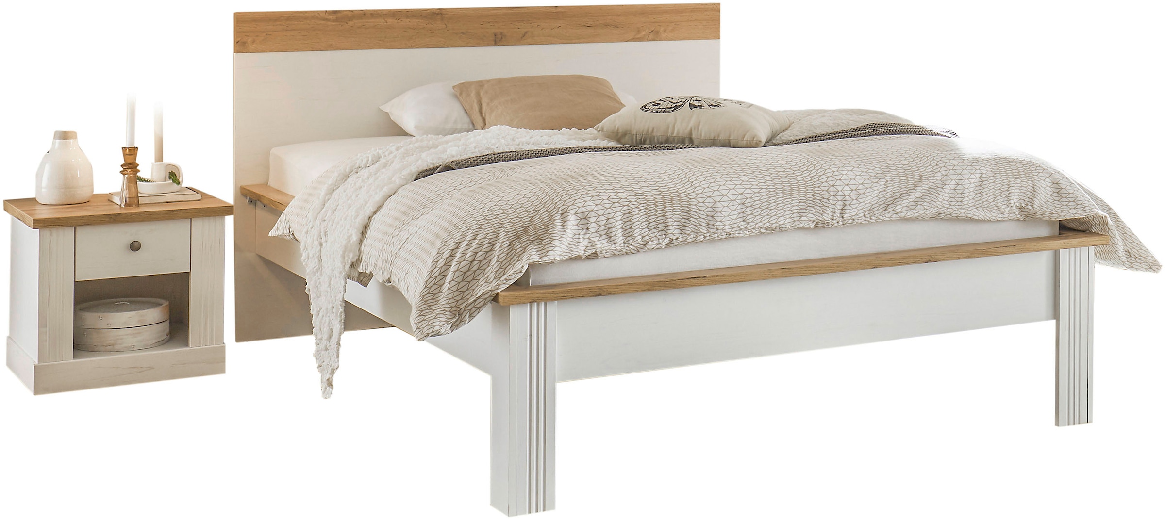 OTTO home Schlafzimmer-Set "Westminster" Bett Breite Liegefläche 90 oder 140cm und 1 Nachtkommode