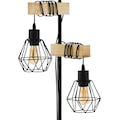 EGLO Stehlampe »TOWNSHEND 5«, E27, schwarz / L40 x H166,5 x B25 cm / exkl. 2 x E27 (je max. 60W) / Stehlampe - Retro - Vintage - Lampe mit Holz - Schlafzimmerlampe - Wohnzimmerlampe - Stehleuchte - Holzleuchte - Leselampe