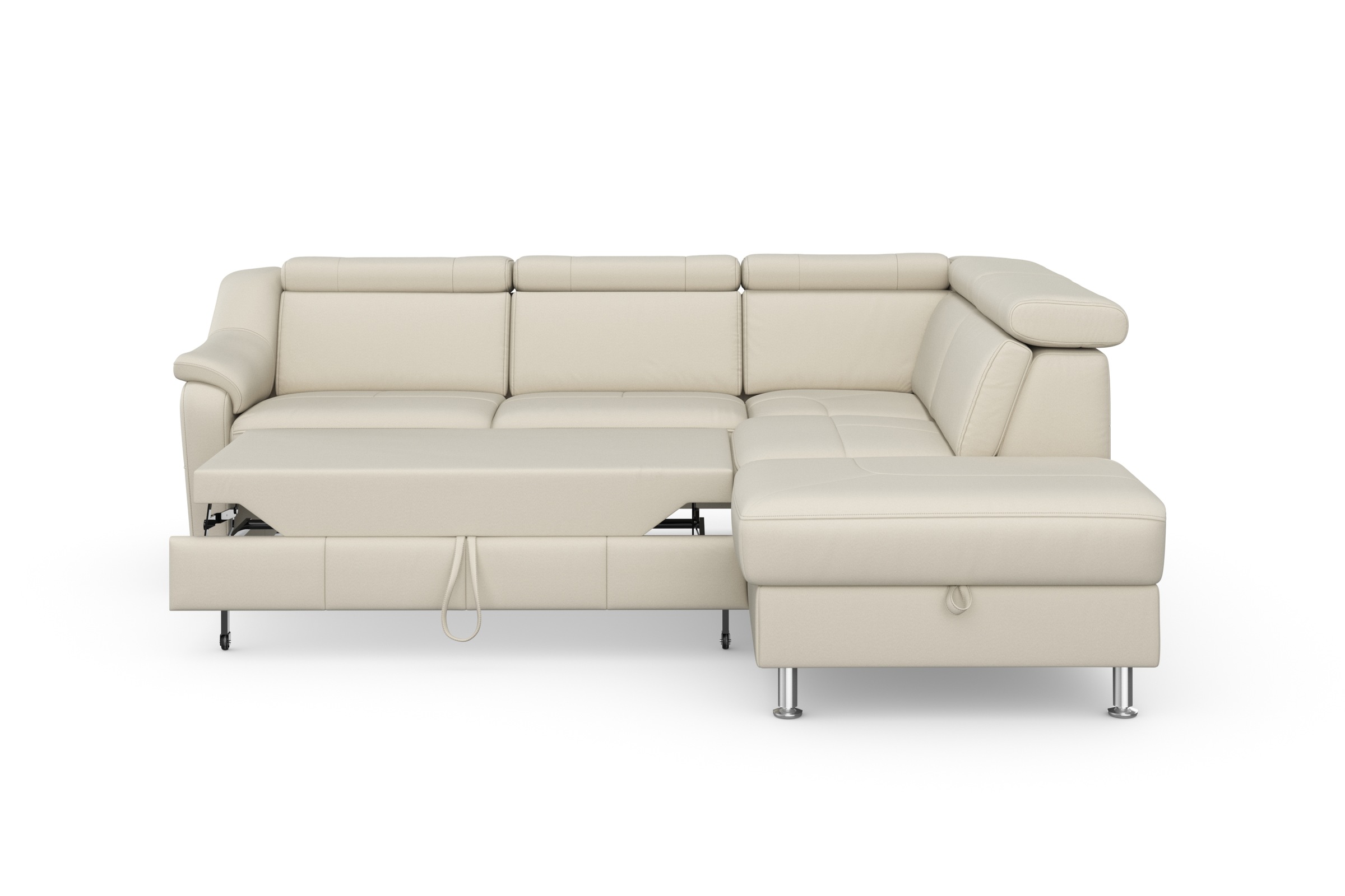 Ecksofa SIT & MORE "Freetown L-Form", beige (elfenbein), B:252cm H:84cm T:216cm, Sofas, Ecksofa, inklusive Kopfteilverstellung und komfortablem Federkern 3