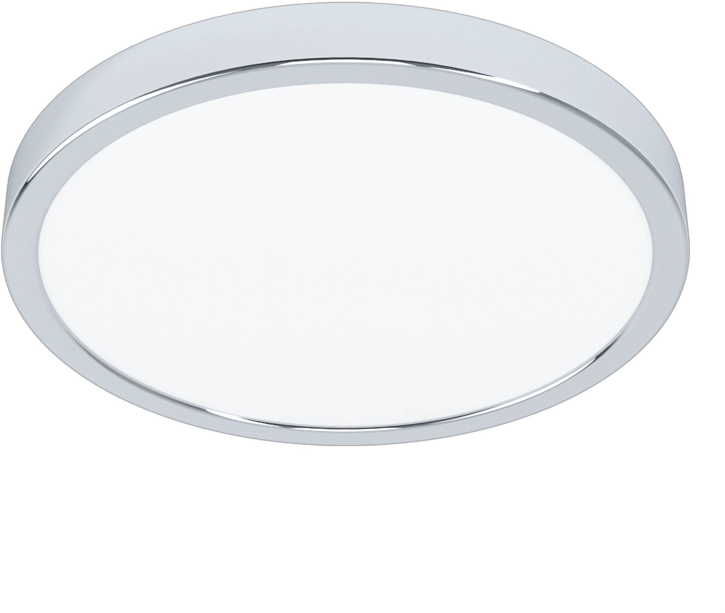 EGLO Aufbauleuchte »Fueva 5 Deckenlampe, Badlampe, Stahl und Kunststoff, chrom, weiß, IP44« LED-Modul 1 Stk. Warmweiß Ø 28,5 cm, Aufbauleuchte, Bad-Deckenlampe, LED Aufbaulampe, IP44