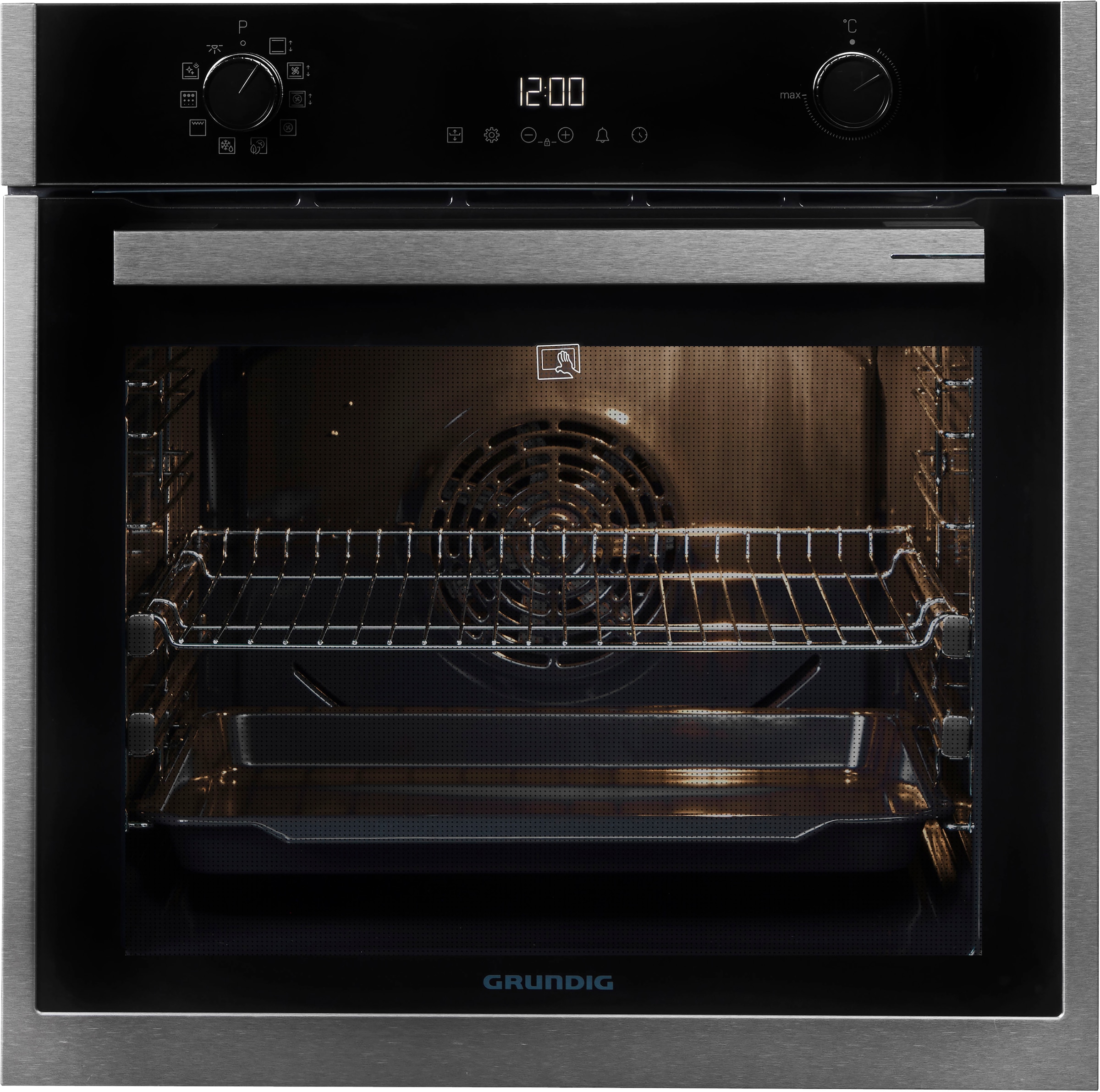 Grundig Pyrolyse Backofen  »GEBM19300DXMPF«, mit 2-fach-Teleskopauszug, Pyrolyse-Selbstreinigung, CoolTouch Door