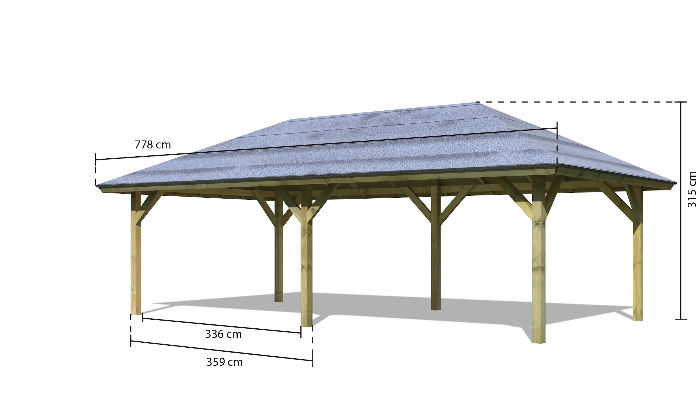 Karibu Pavillon »Holm 2«, BxTxH: 431x778x318 cm