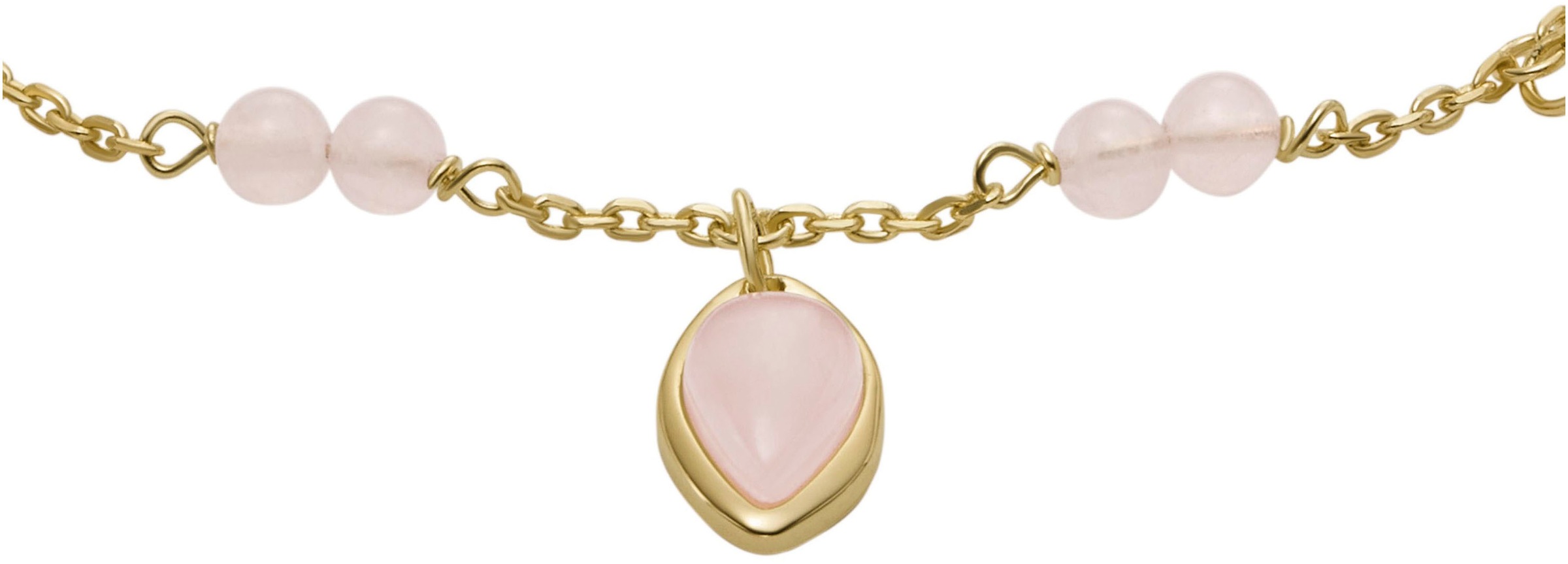 Emporio Armani Armband »Schmuck Geschenk Metall Armkette Gliederarmband, EGS3118710«, mit Rosenquarz, Zirkonia (synth.) - mit Süßwasserzuchtperle