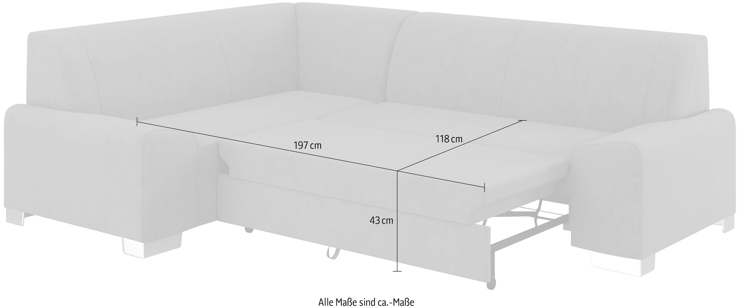 DOMO collection Ecksofa »Anzio L-Form«, Wahlweise mit Bettfunktion und Federkern