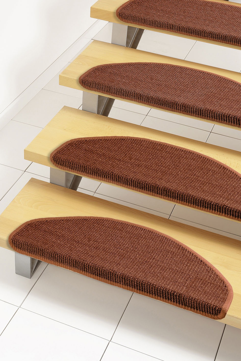 Dekowe Stufenmatte »Mara S2«, halbrund, 5 mm Höhe, 100% Sisal, große Farbauswahl, selbstklebend, auch als Set 15 Stück