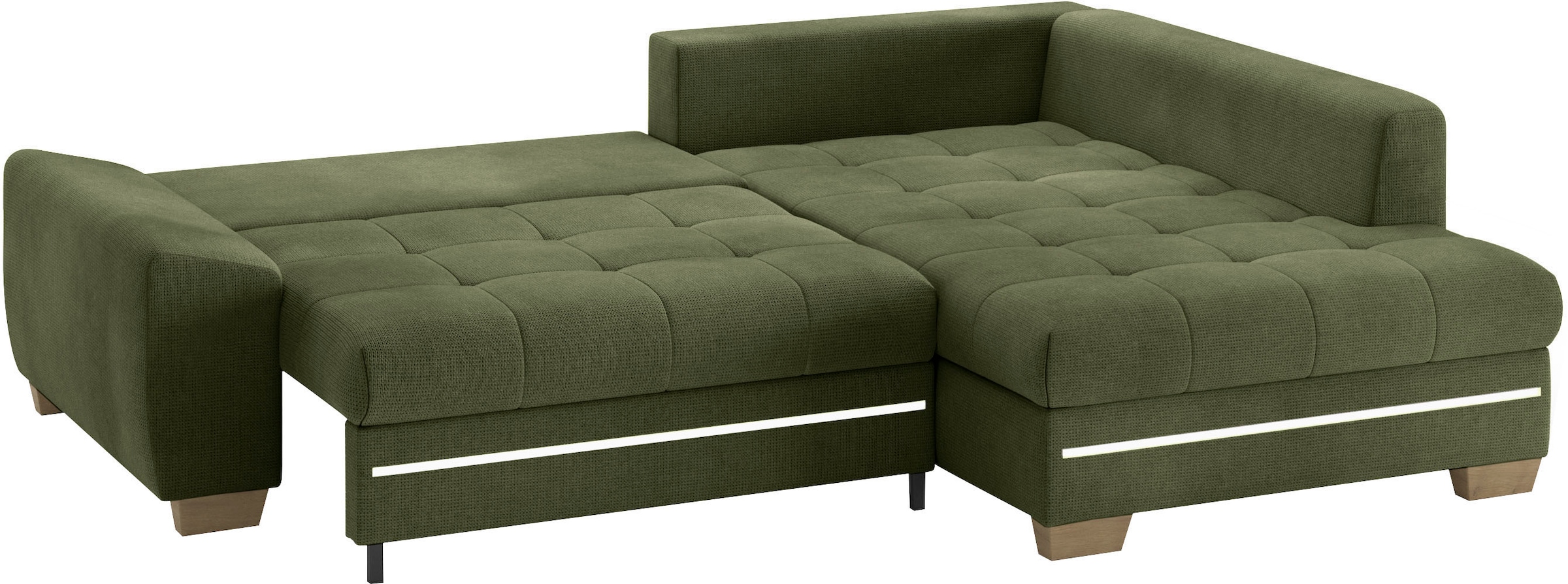 Mr. Couch Ecksofa »Nikita II, L-Form«, mit RGB-LED Beleuchtung, wahlweise mit Bett, Bettkasten, Kaltschaum