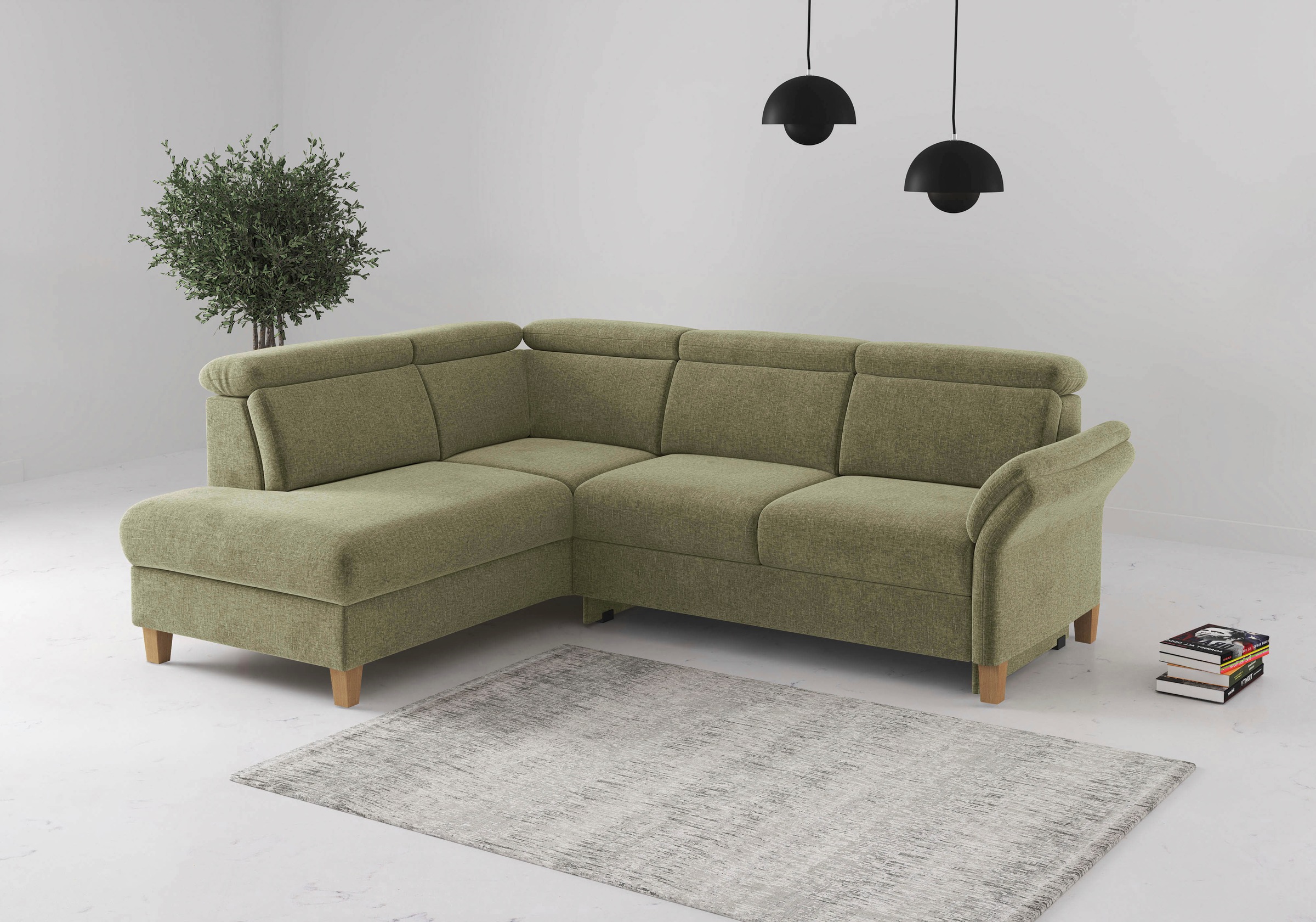 OTTO home Ecksofa "Glendale, L-Form" inkl. Kopfteilverstellung, wahlweise mit Vorziehsitz und Bettkasten