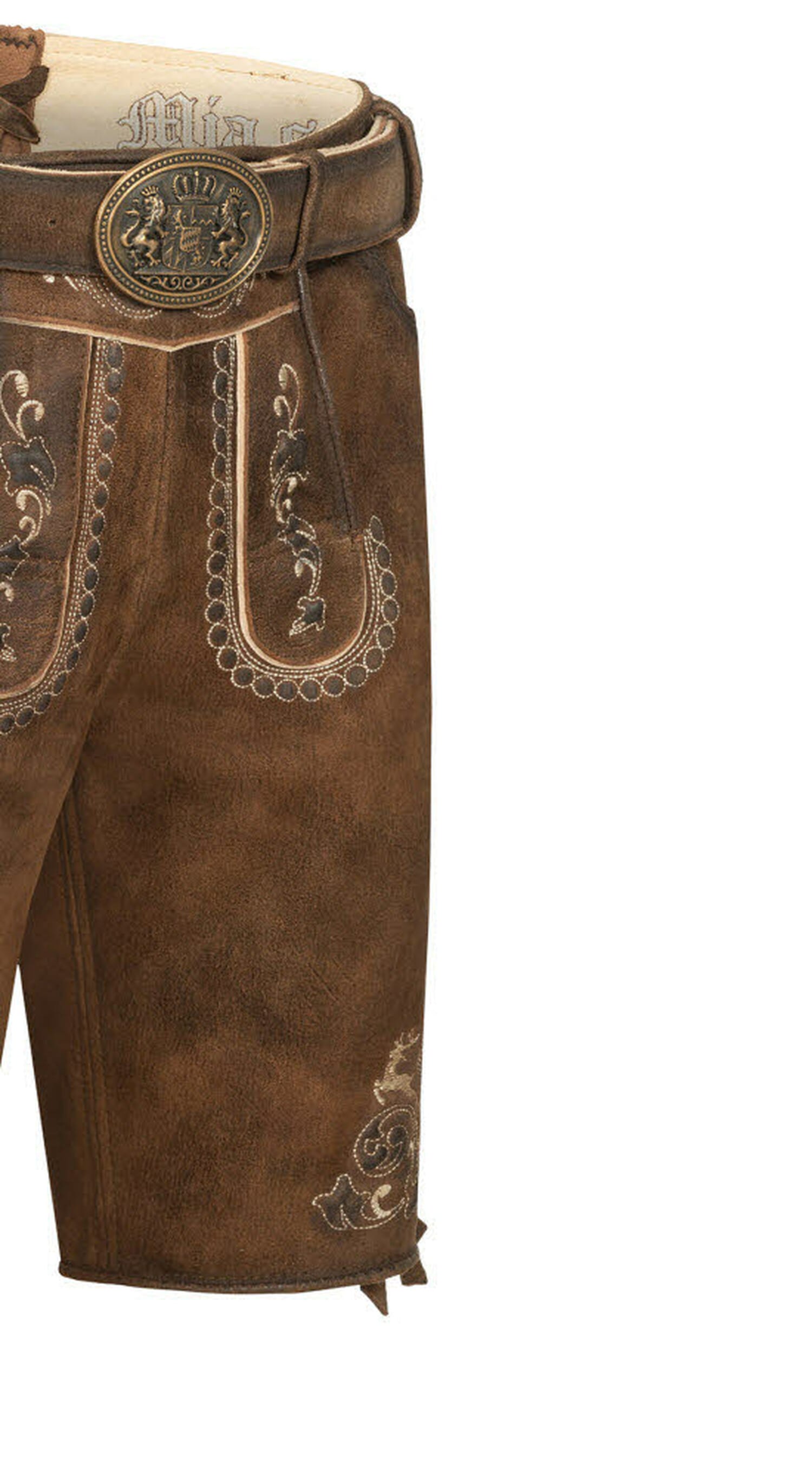 Nübler Trachtenlederhose »Lederhosen kurz Latz Manfred«
