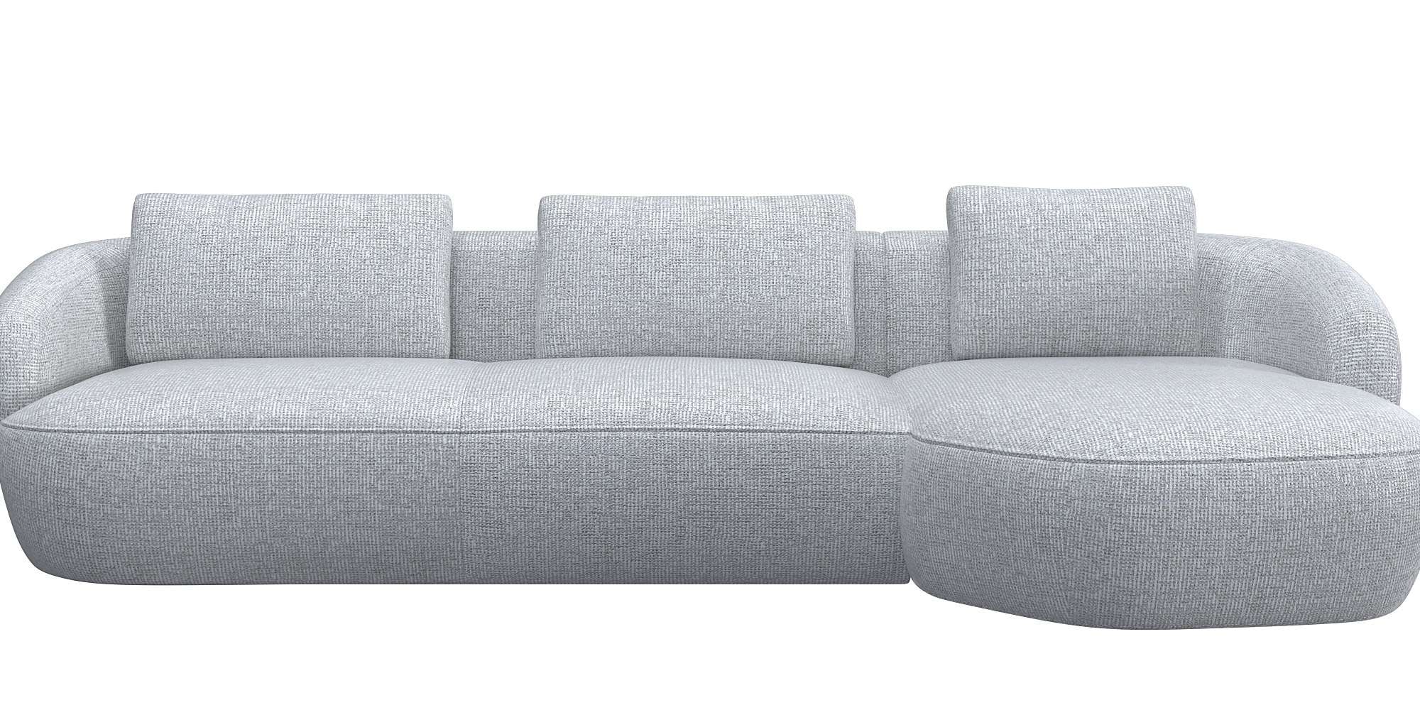 FLEXLUX Wohnlandschaft "Torino, rund, L-Form, Sofa-Ecke mit Recamiere, Long günstig online kaufen