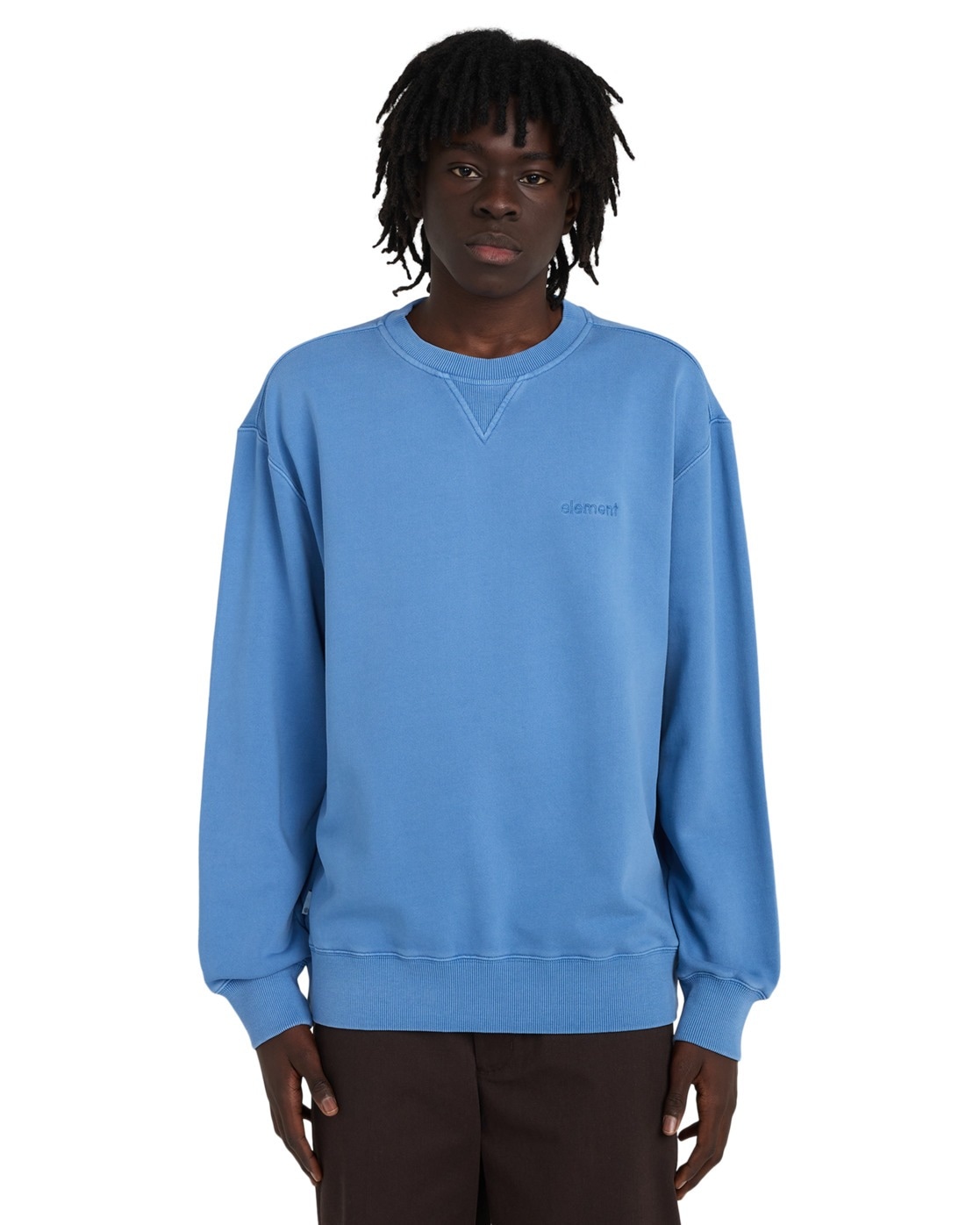 Sweatshirt ELEMENT "Lowcase Pigment", Herren, Gr. L, riviera, Obermaterial: 50% Walkfrottier, 30% Walkfrottier, 20% Microfaser;, Sweatshirts Sweatshirt