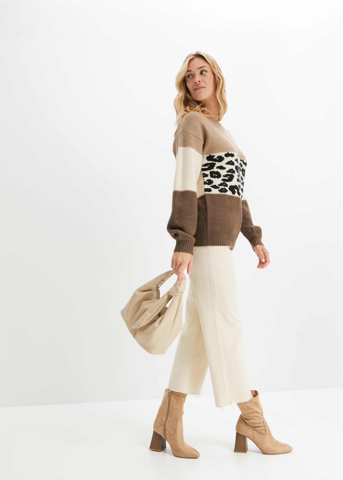 bonprix Strickpullover »Oversize-Pullover« Oversize-Fit, gemustert, Glitzergarn Details