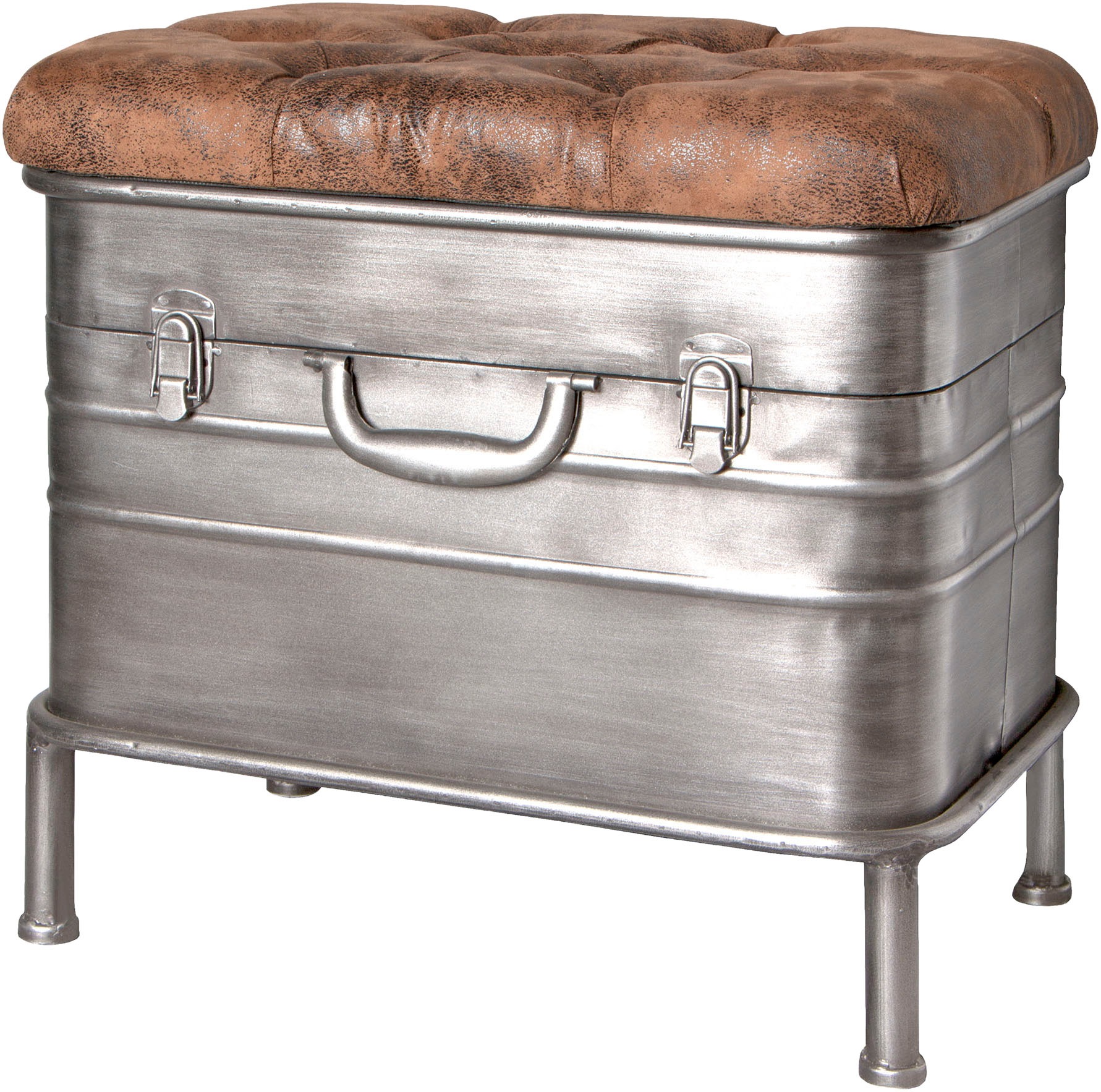 HAKU Bank "Flurbank, Garderobenbank, Sitzbank" rechteckig - aus Metall Grau - B/T/H 51/34/48 cm