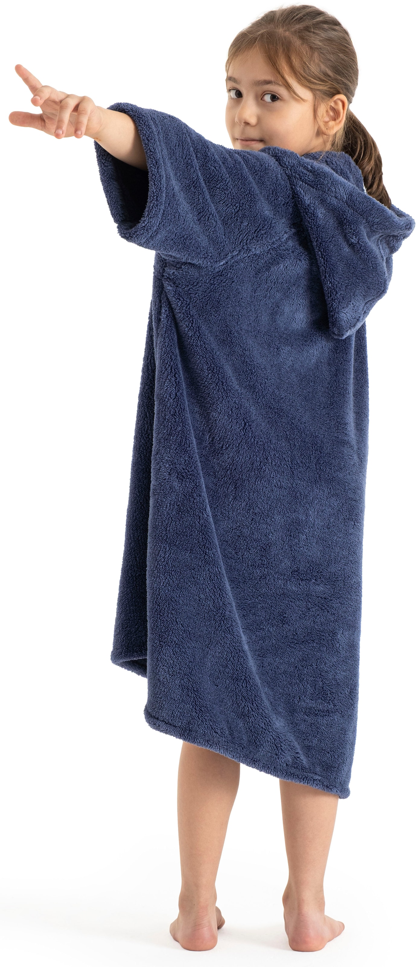 my home Badeponcho »Lillou, für Kinder, ideal für Urlaub oder im Schwimmbad«, (1 St.), weich und kuschelig, Fleece, plüsch, Surfponcho
