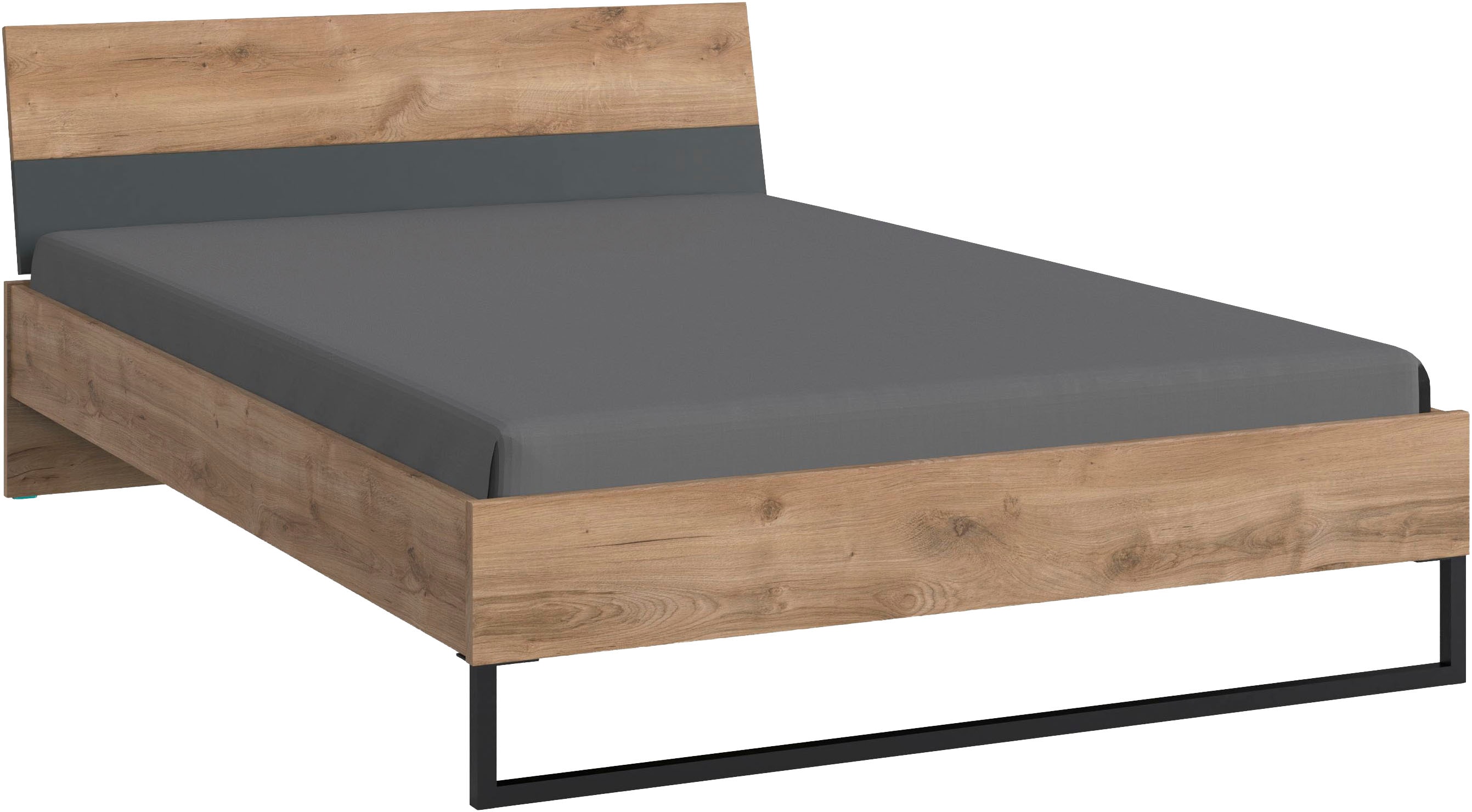 Wimex "Texel erhältlich in den Breiten 90 & 140cm" Mit Metallkufe, Bett im Industrial Look