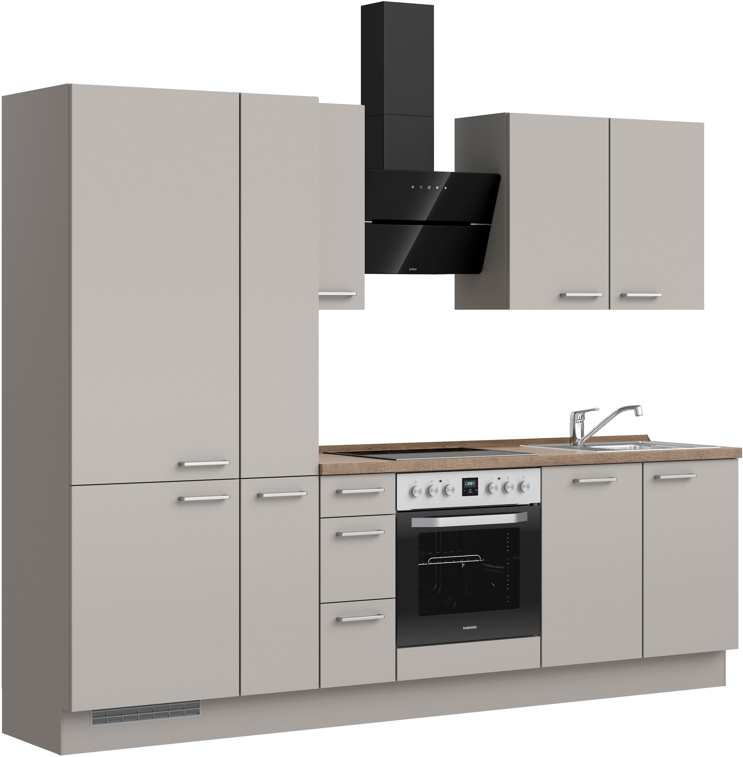 nobilia® Küchenzeile »"Touch II"«, vormontiert, Ausrichtung wählbar, Breite 270 cm, wahlw. mit E-Geräten
