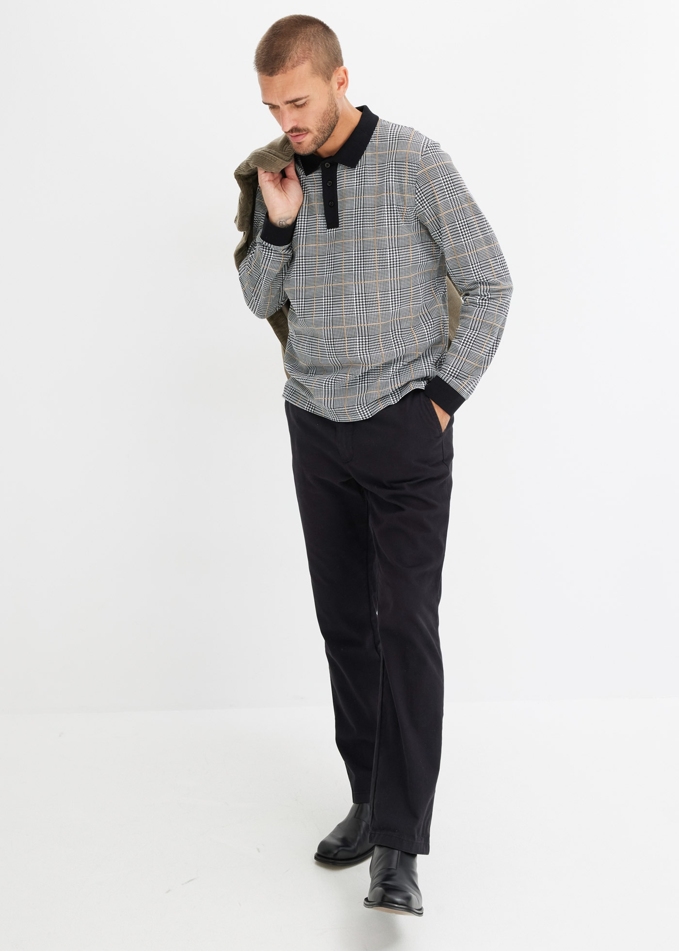 bonprix Poloshirt »Piqué Polo-Langarmshirt aus Baumwolle« Piqué Polo-Langarmshirt aus Baumwolle