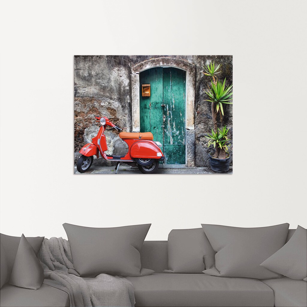 Artland Wandbild »Roter Motorroller«, Motorräder & Roller, (1 St.)