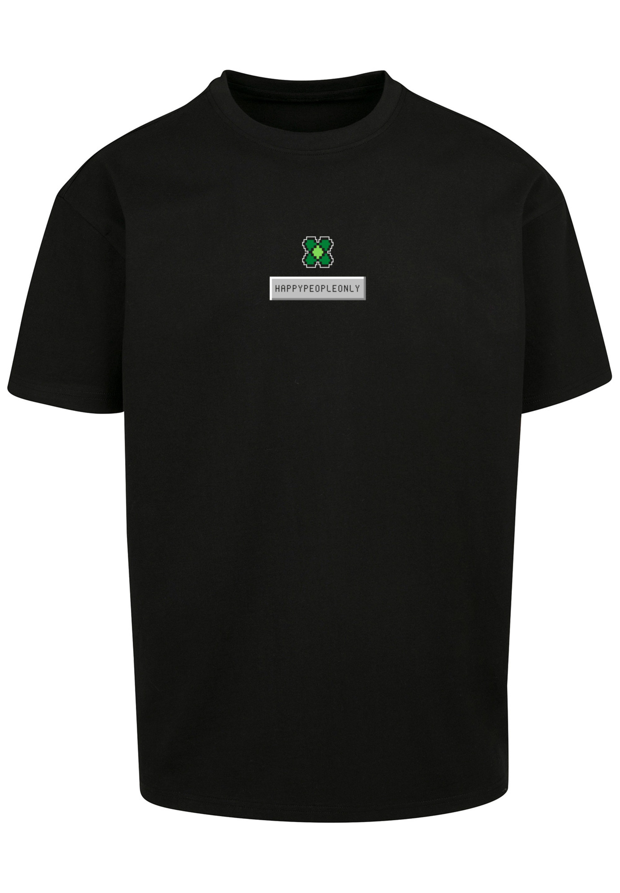 F4NT4STIC T-Shirt »Silvester Happy New Year Pixel Kleeblatt«, Print