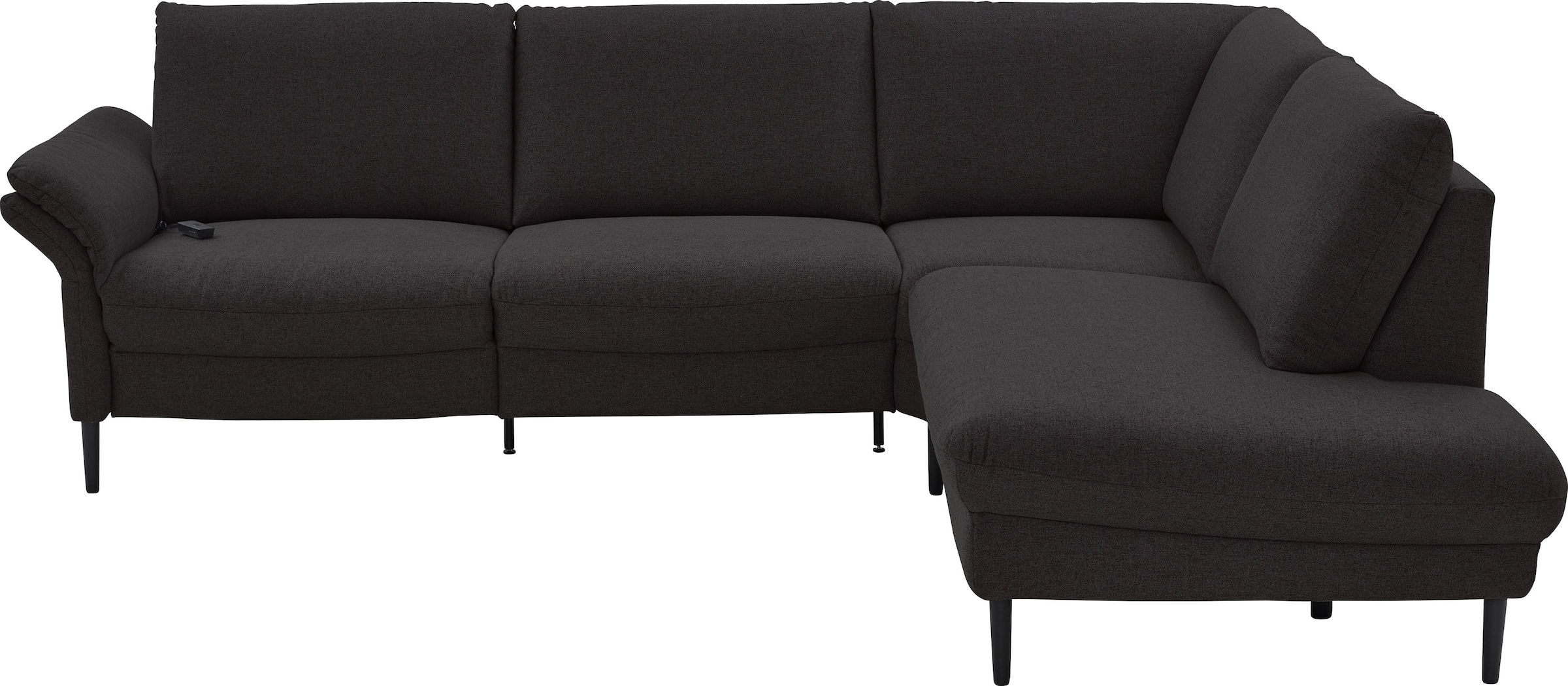 Home affaire Ecksofa "Sarsina: mit Tonnentaschen-Federkern, perfekt zum Entspannen L-Form" inklusive 2 motorischen Relaxfunktionen mit Herz-Waage-Beschlag