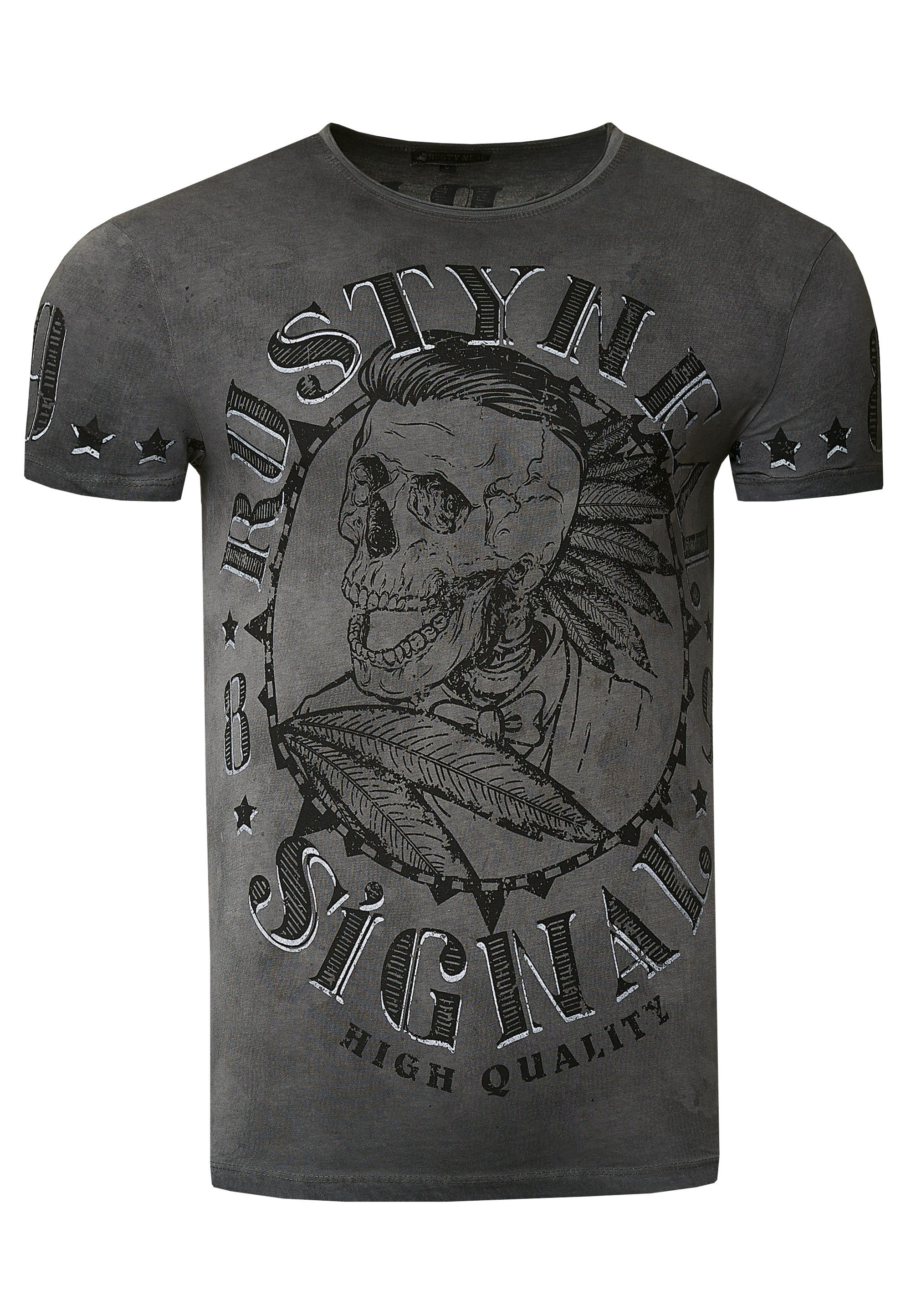 Rusty Neal T-Shirt, mit stylischem Totenkopf-Print