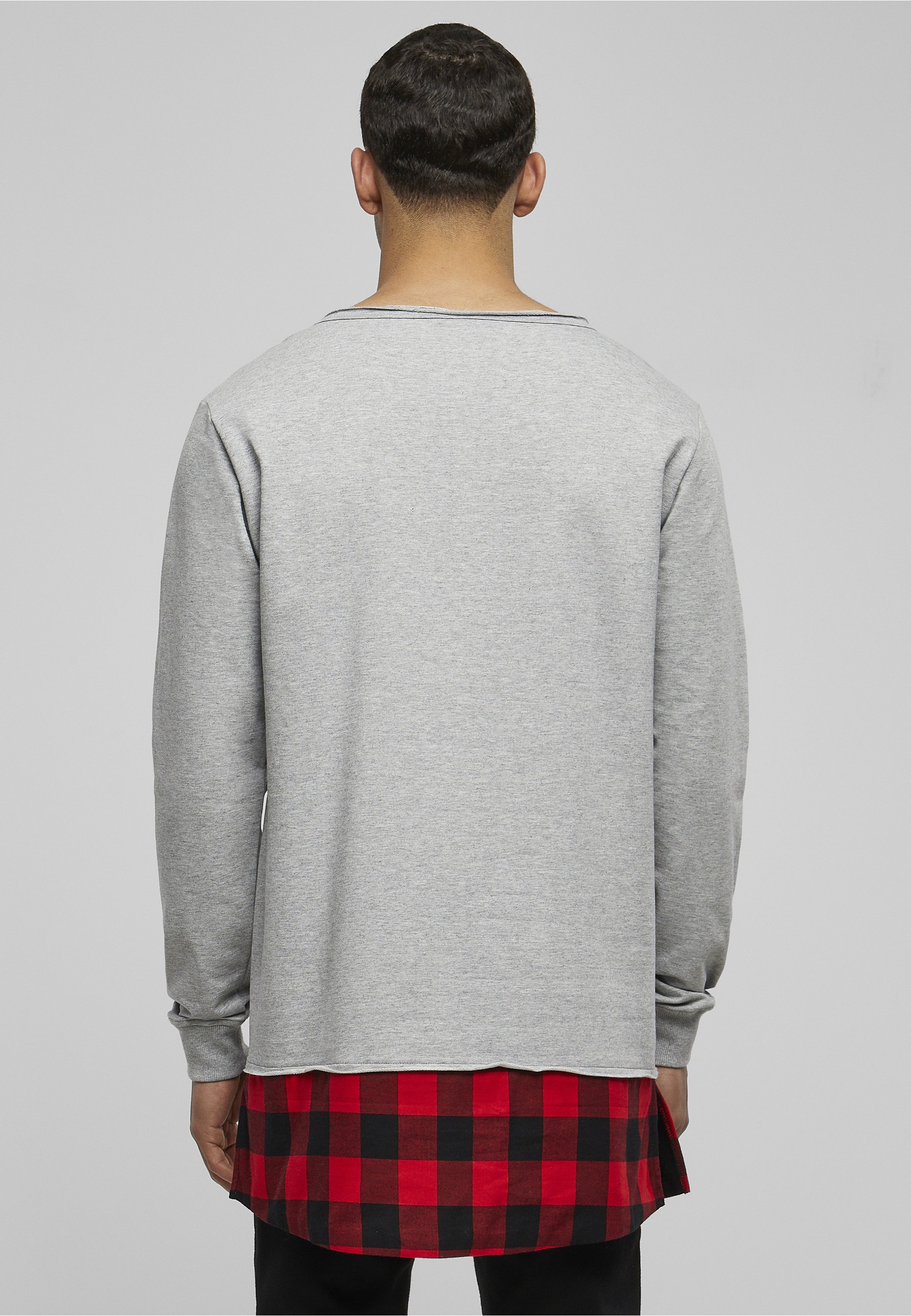 URBAN CLASSICS Sweatshirt »Urban Classics Herren Long Flanell Bottom Open Edge Crewneck«, 1 Stk.
