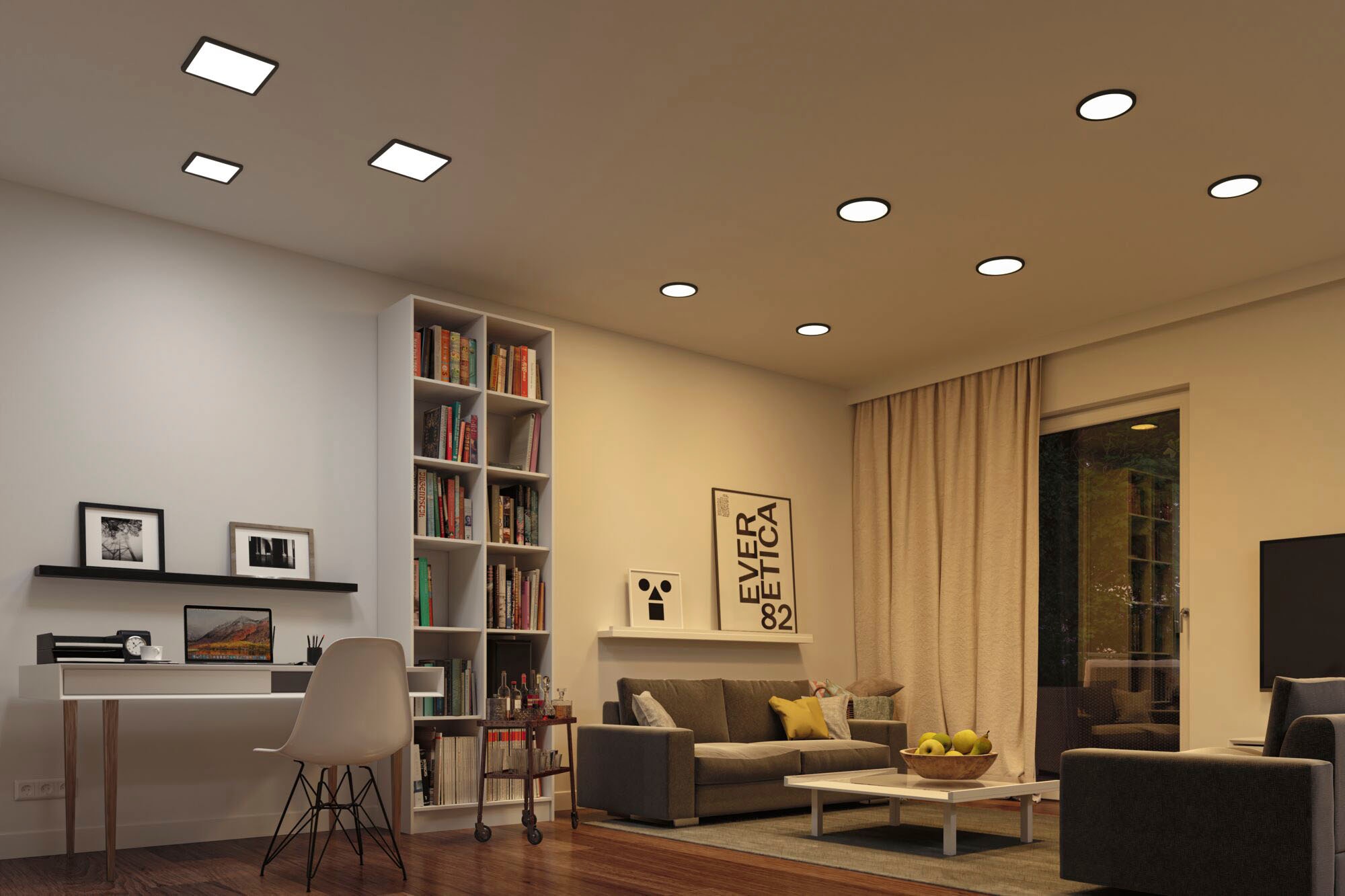 Paulmann LED Einbauleuchte »LED Einbaupanel Areo VariFit IP44 rund 175mm 3000K Schwarz«, 1 flammig, LED Einbaupanel Areo VariFit IP44 rund 175mm 3000K Schwarz