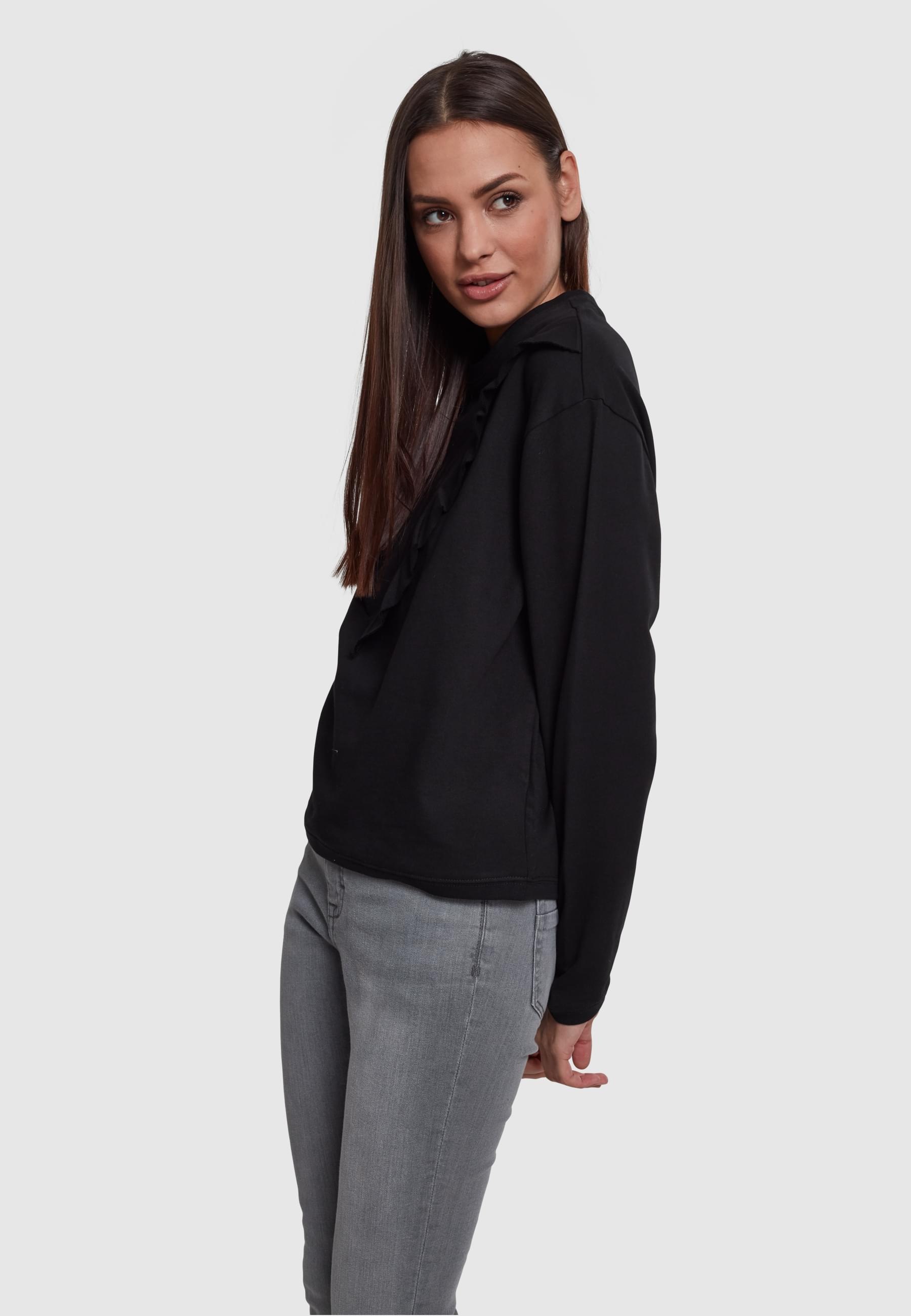URBAN CLASSICS Sweatshirt »Urban Classics Damen Ladies Terry Volant Crew«, (1 tlg.)