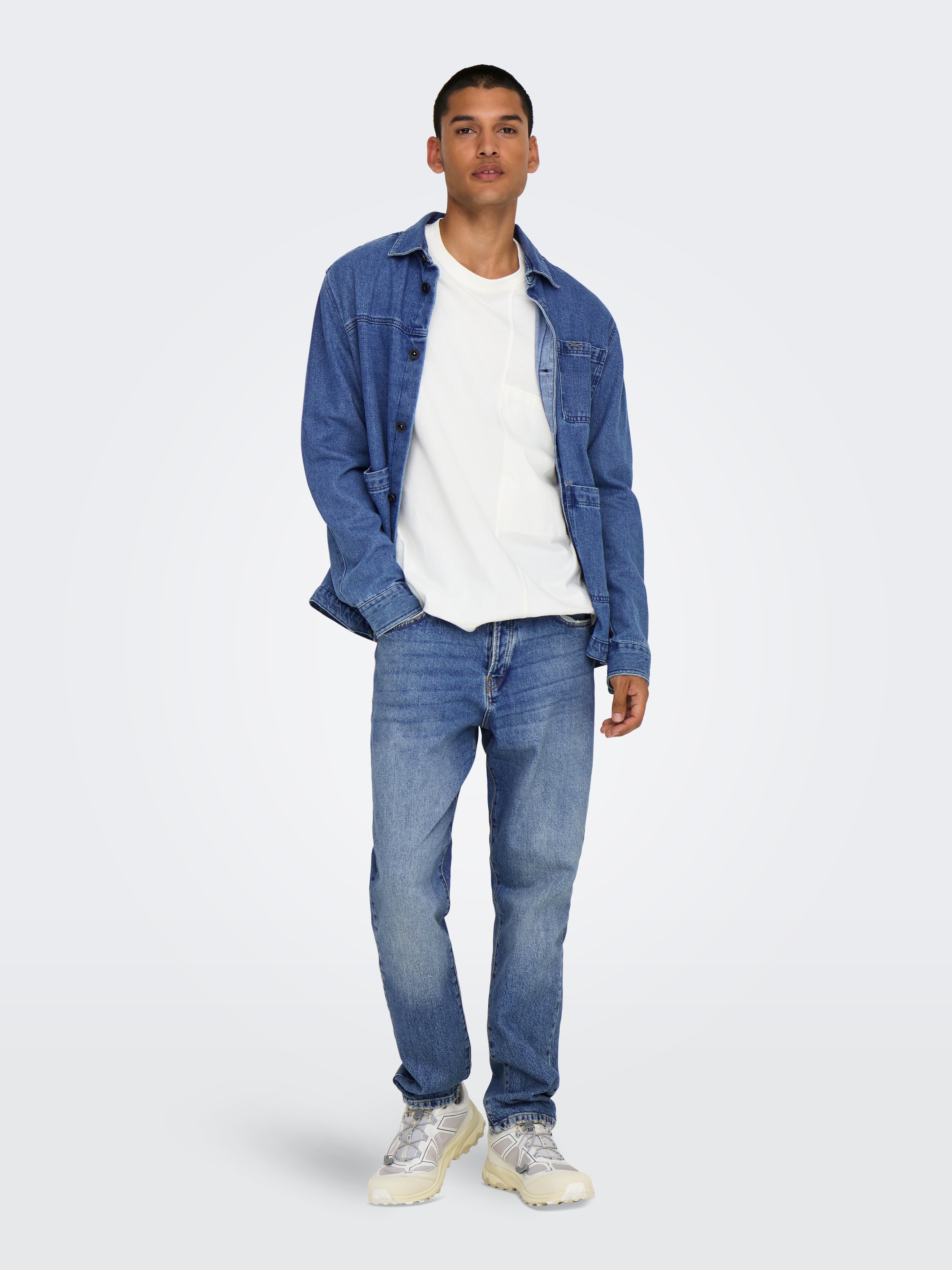 ONLY & SONS Tapered-fit-Jeans "ONSYOKE TAPERED MB 9360 DOT DNM NOOS" günstig online kaufen
