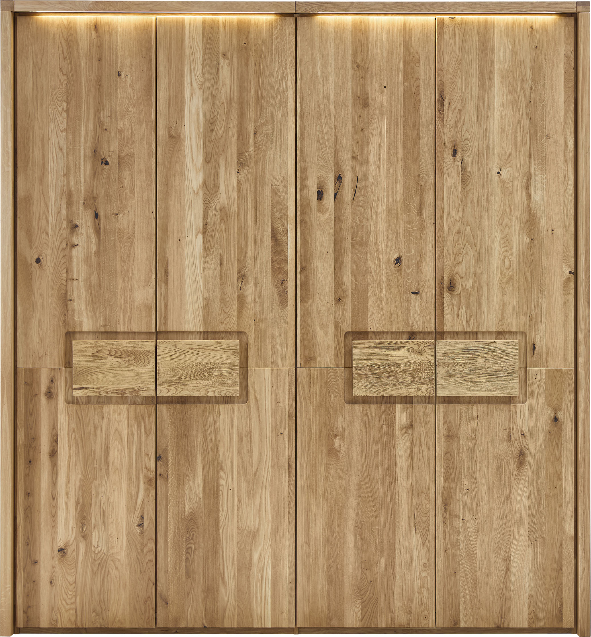 Home affaire Kleiderschrank "Ambroise, aus Wildeiche, inkl. Passepartout" Massivholz-Kleiderschrank, im 50 cm Raster planbar