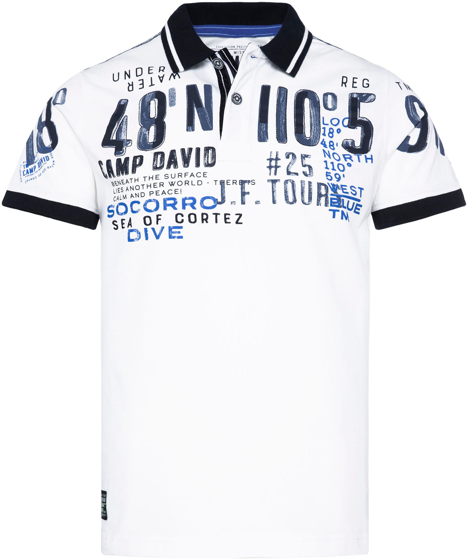 CAMP DAVID Poloshirt, mit kleinem Druck auf dem oberen Rücken ▷ bestellen |  BAUR