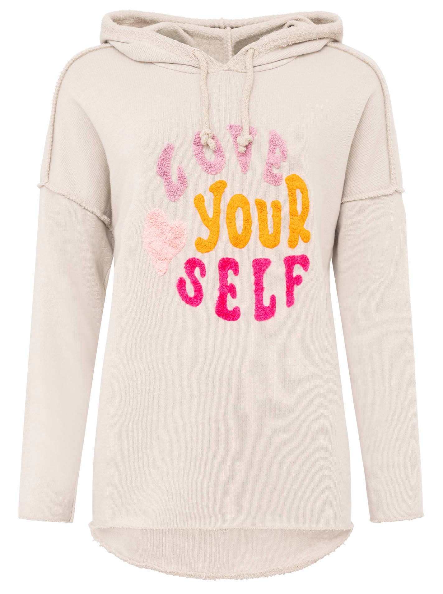Zwillingsherz Hoodie ""Love Yourself"", mit Kapuze und Flockprint in frisch günstig online kaufen