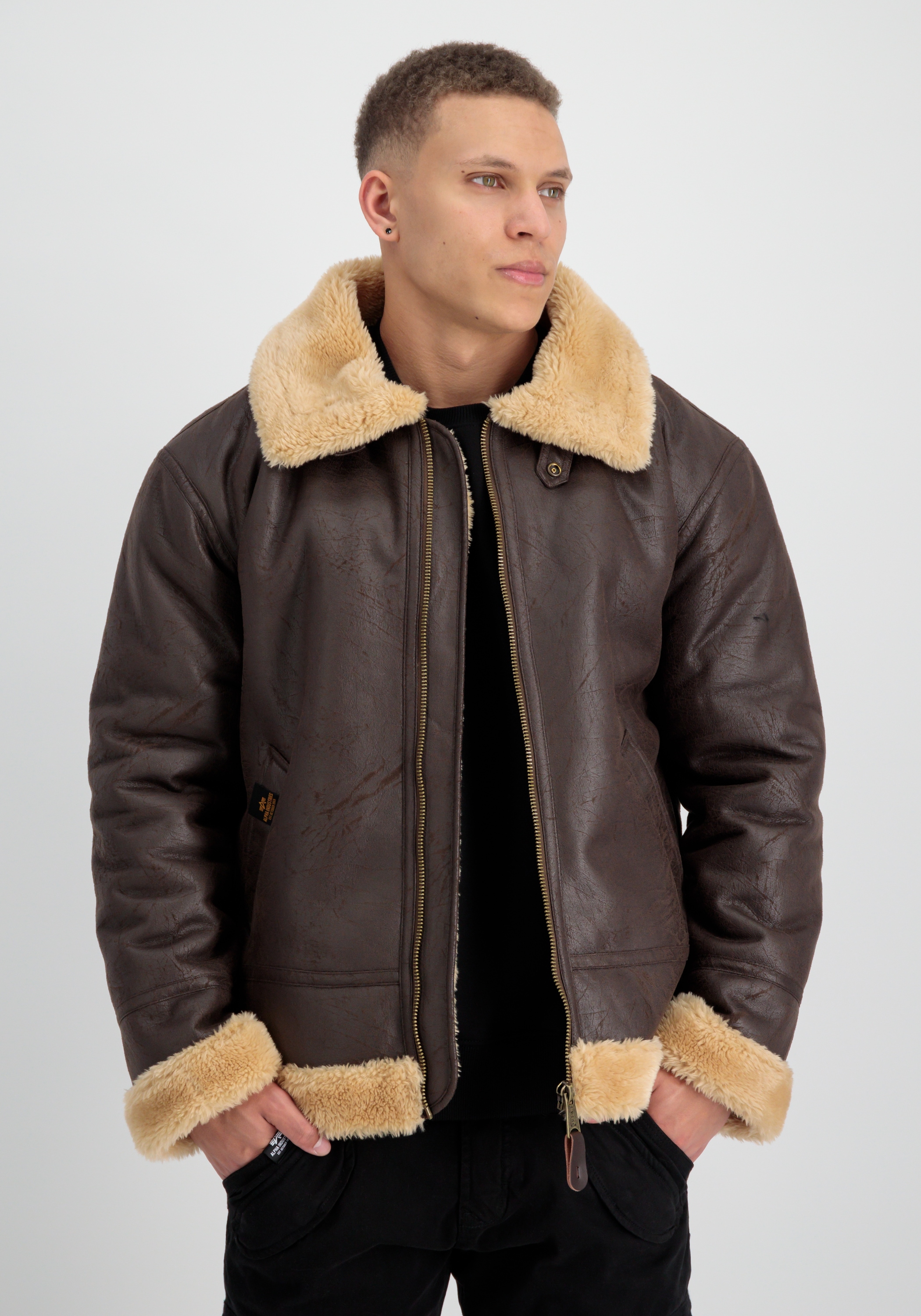 Alpha Industries Lederjacke »Alpha Industries Men - Bomber Jackets B-3 Faux Leather«