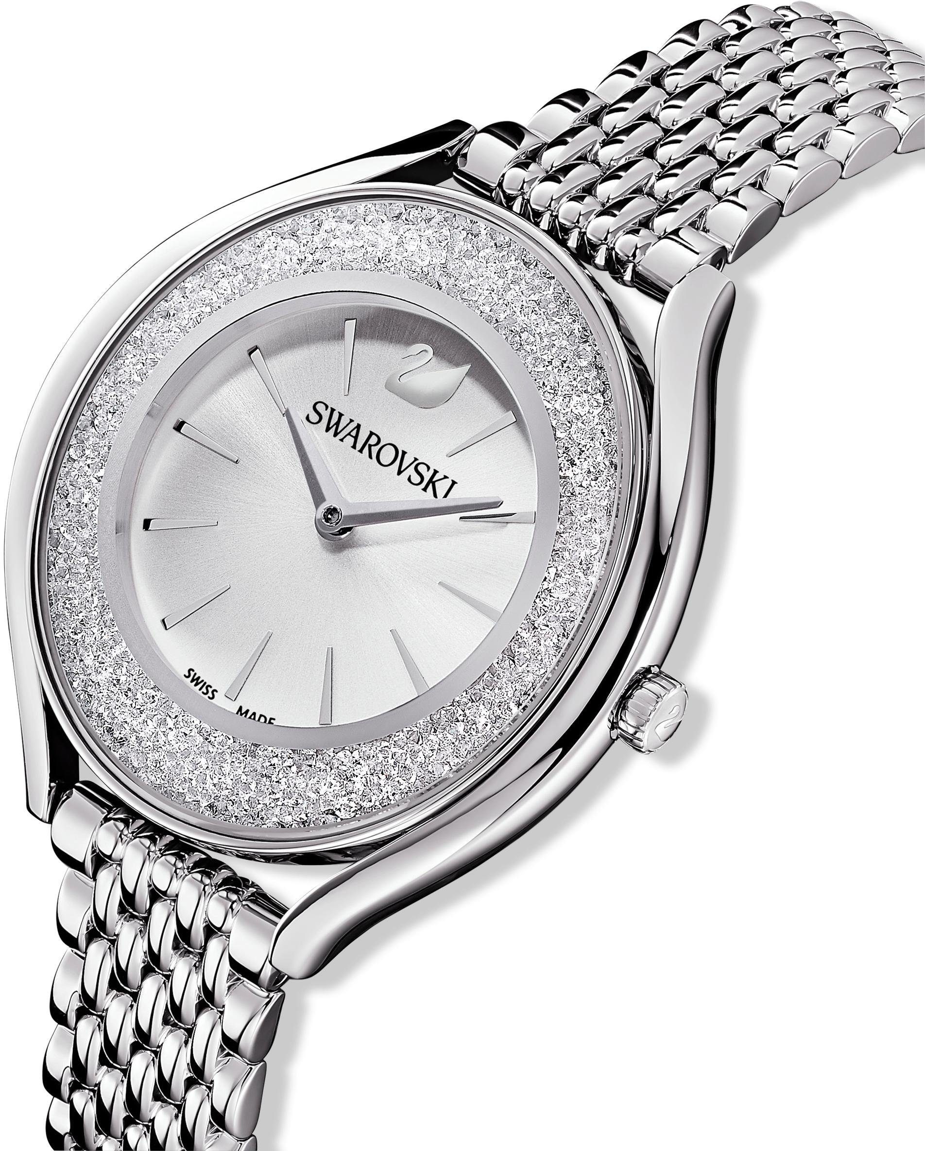 Swarovski Quarzuhr »CRYSTALLINE AURA«, Armbanduhr, Damenuhr, Swarovski-Kristalle, Swiss Made