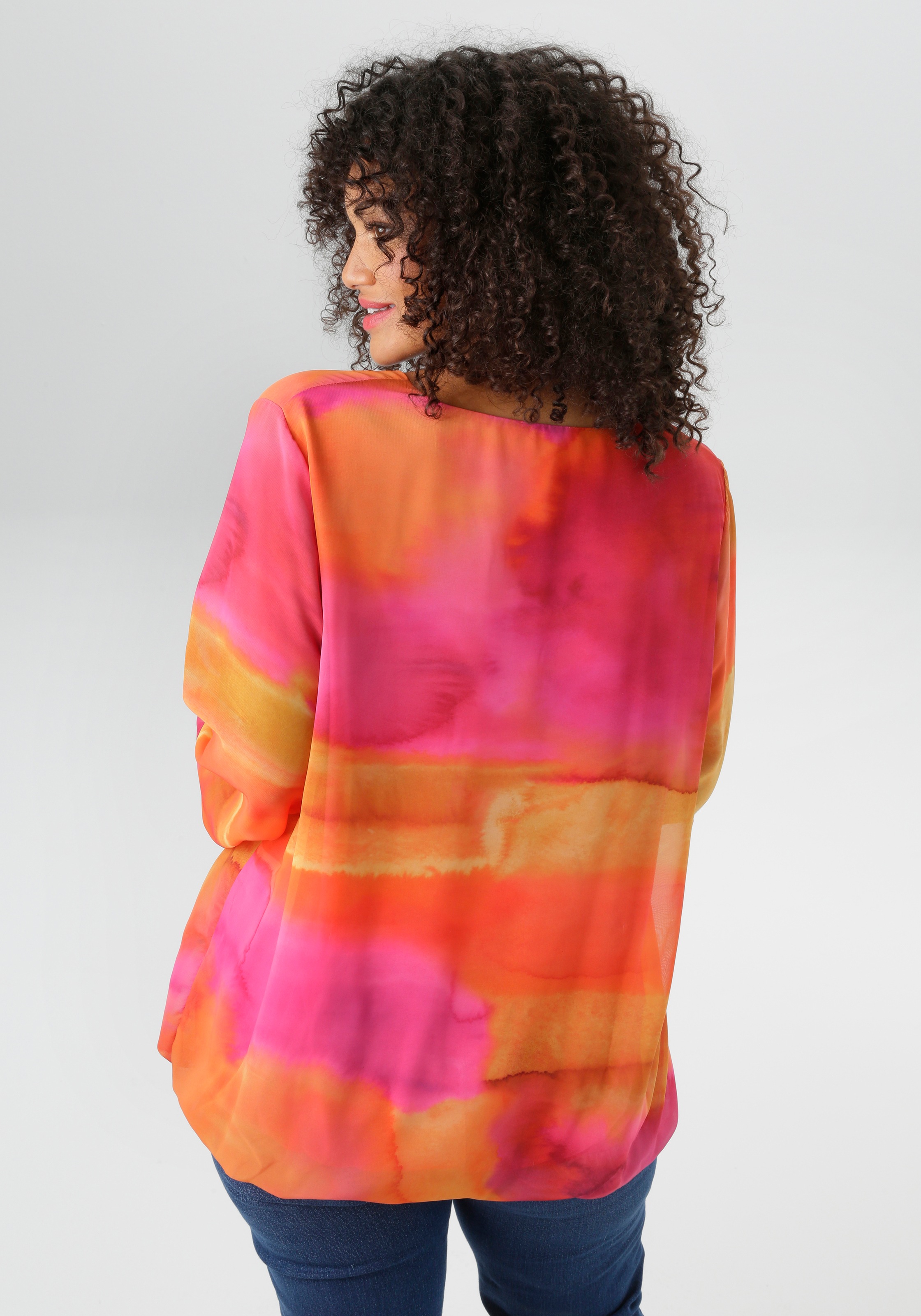 Aniston PLUS Schlupfbluse tiefer V-Ausschnitt günstig online kaufen